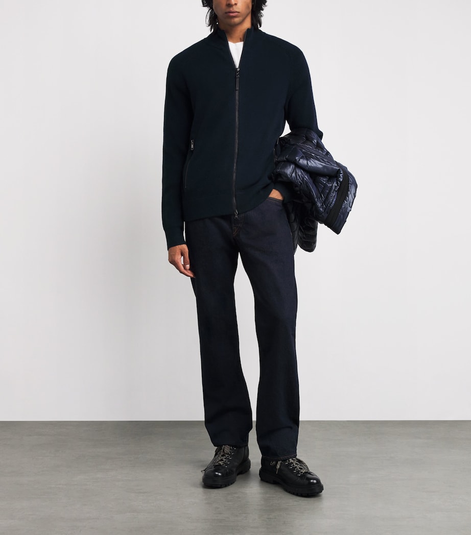 Dexter Zip-Up Cardigan 464-NAVY Image 2