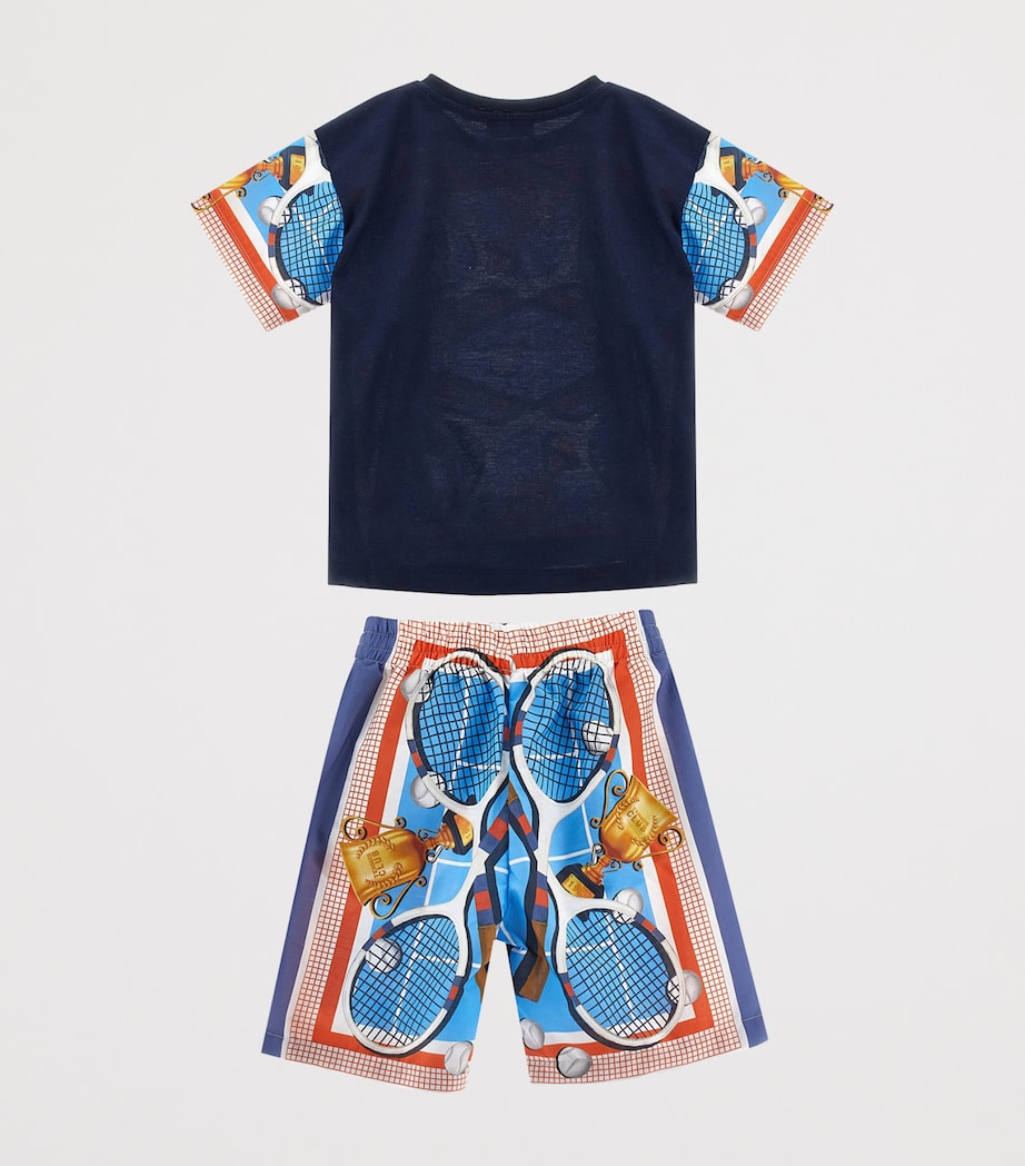 Tennis Print T-Shirt and Shorts Set (24 Months - 12 Years) MULTICOLOR Image 2