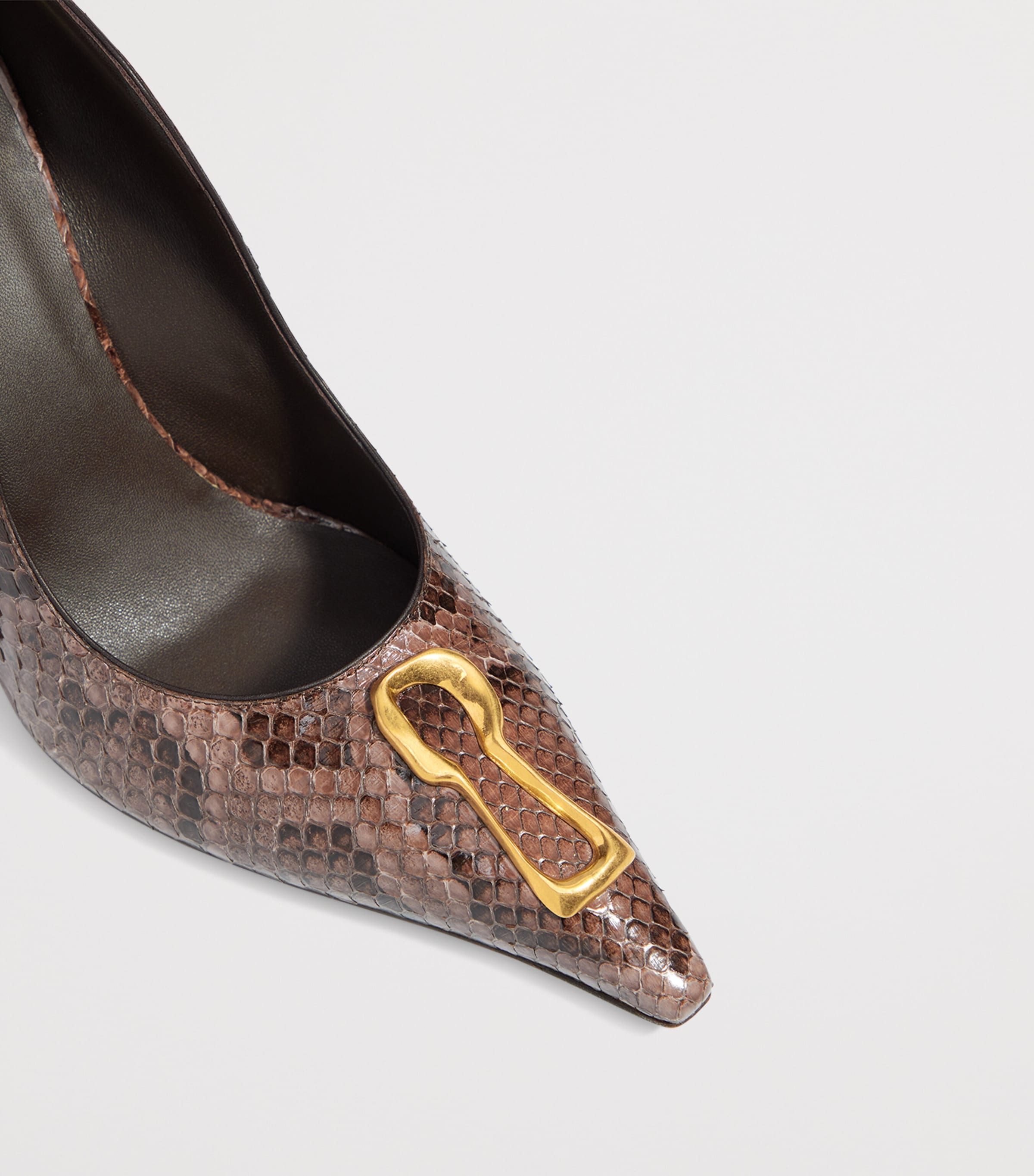 Python Skin Keyhole Pumps 105 800 BROWN Image 5
