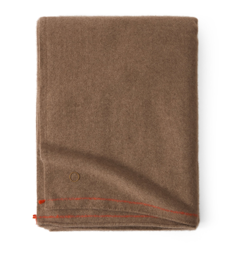 Oyuna Cashmere Sabra Throw (200cm x 145cm) Taupe Image 1