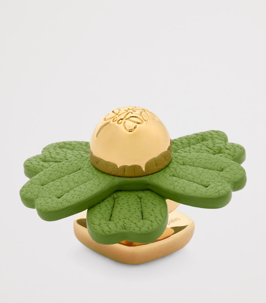 LOEWE x Paula's Ibiza Calfskin Flower Pin Charm Green Image 2
