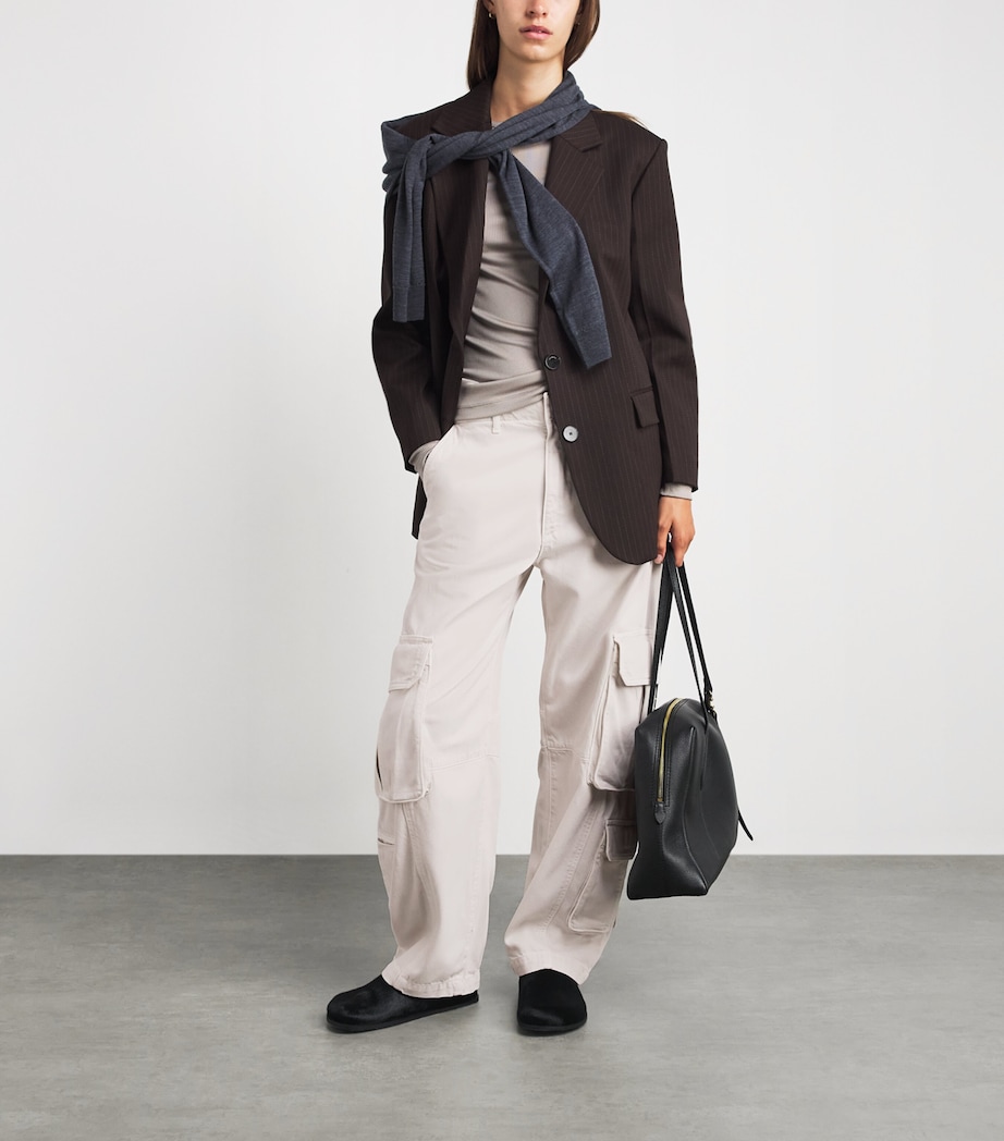 AGOLDE Womens Ambika Cargo Trousers Boen Bone Image 2