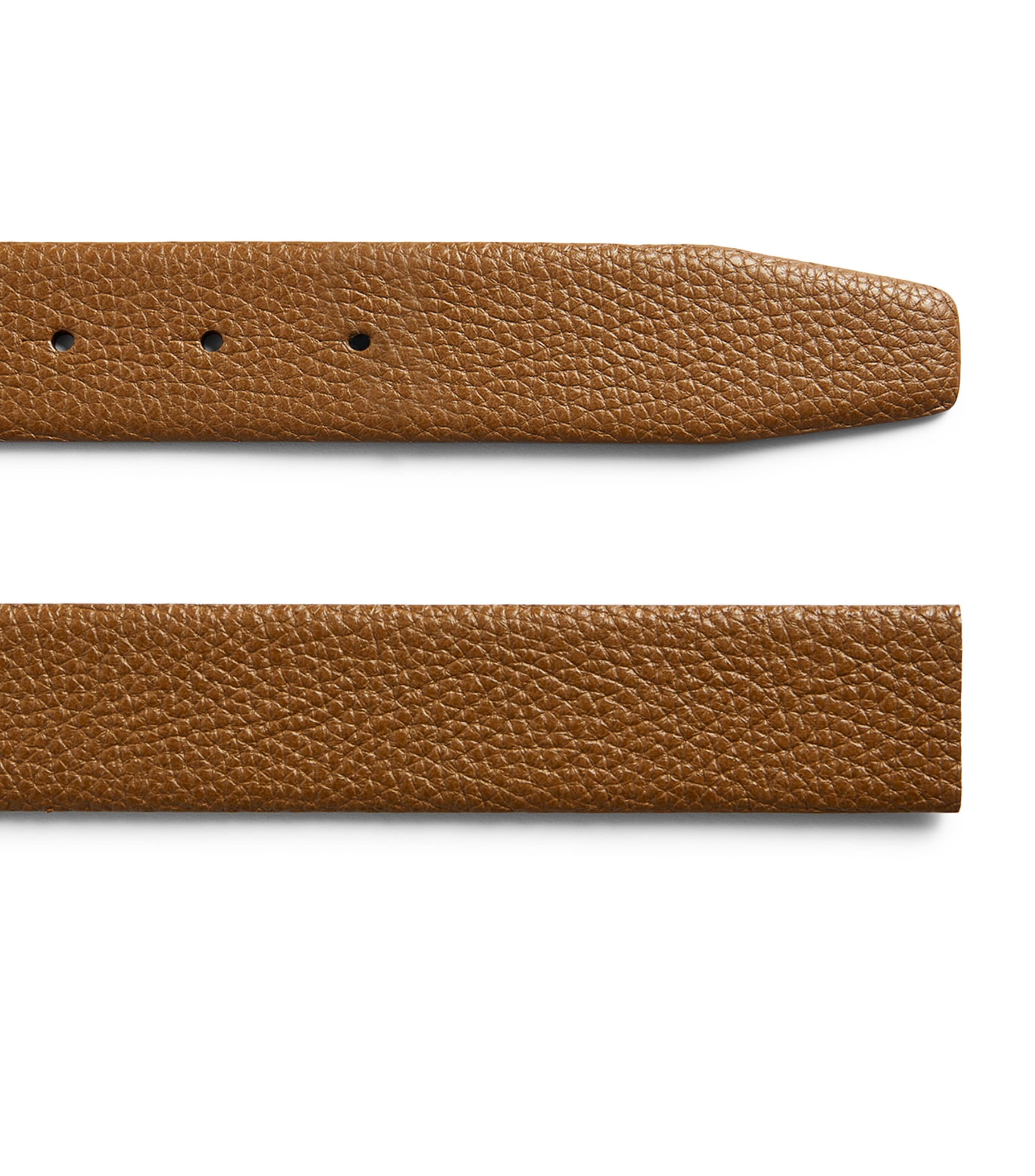 Giorgio Armani Leather Reversible Logo Belt In Brown