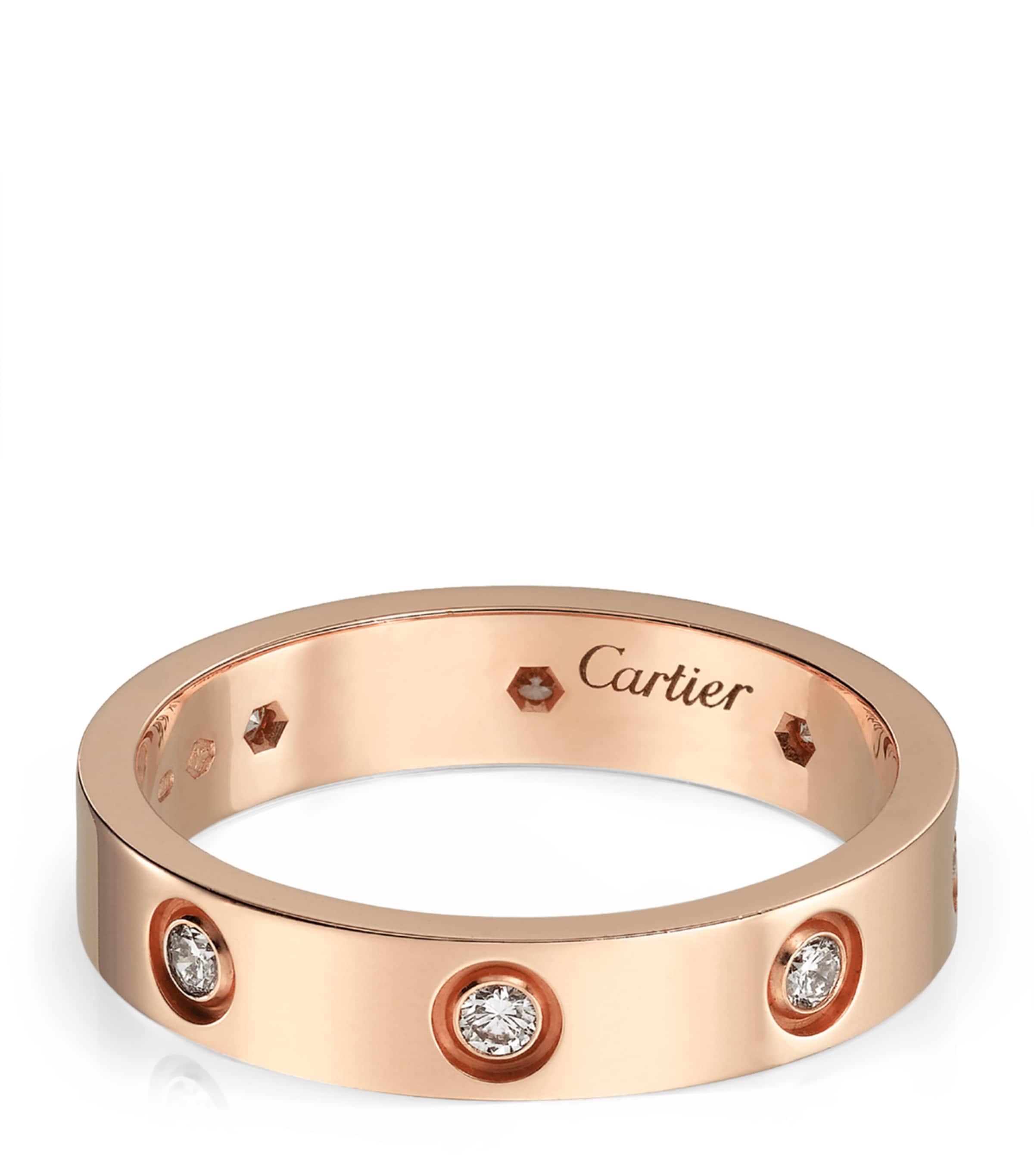Rose Gold and Diamond LOVE Ring MULTI Image 1