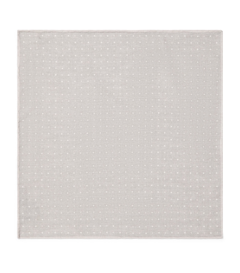 Cotton-Wool Printed Pocket Square MILITARY GREEN Image 1