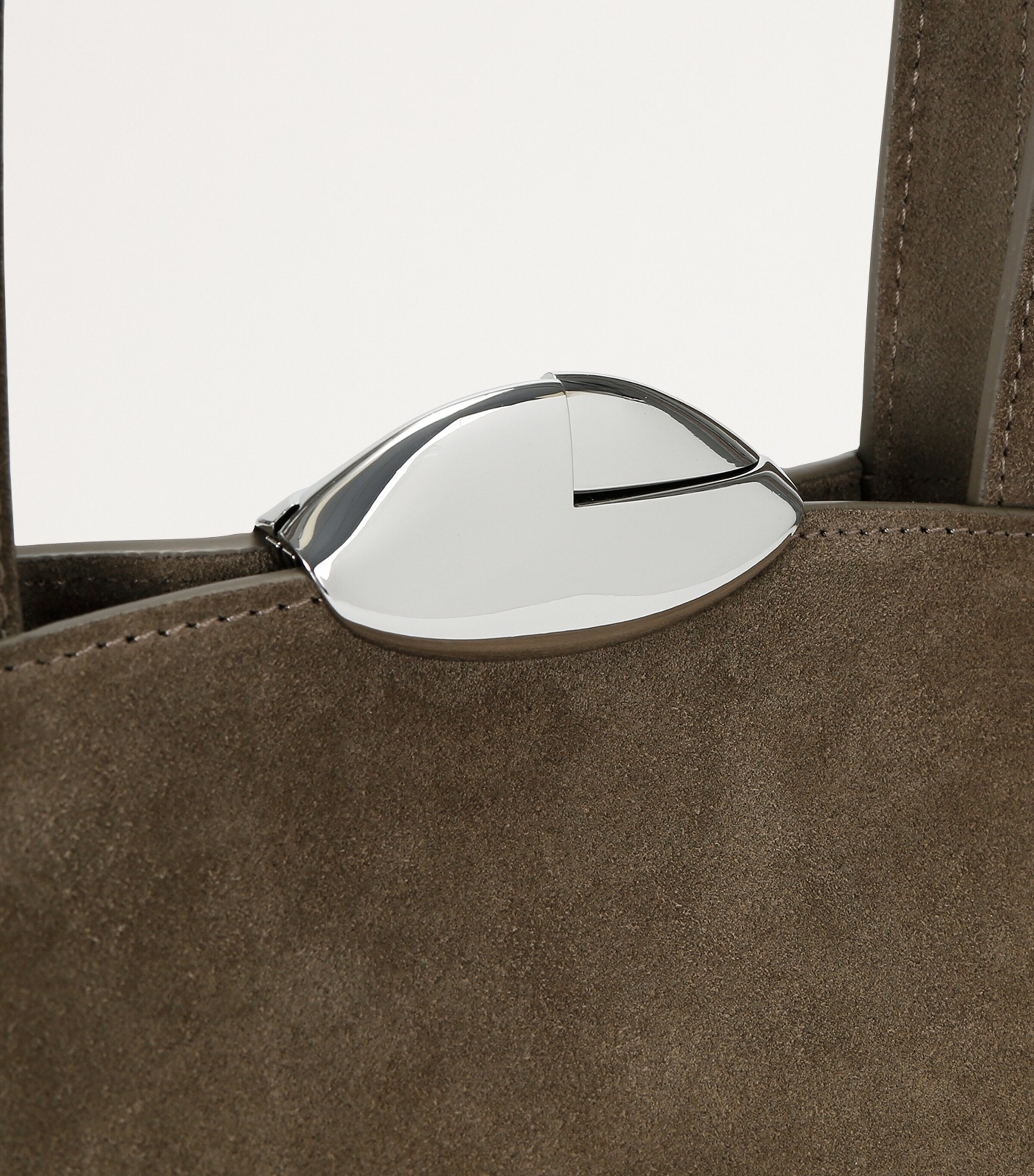 Benedetta Bruzziches Suede Serena Top-Handle Bag Brown Image 4