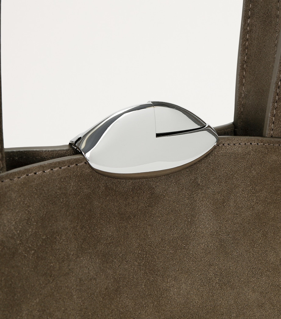 Suede Serena Top-Handle Bag BROWN Image 4