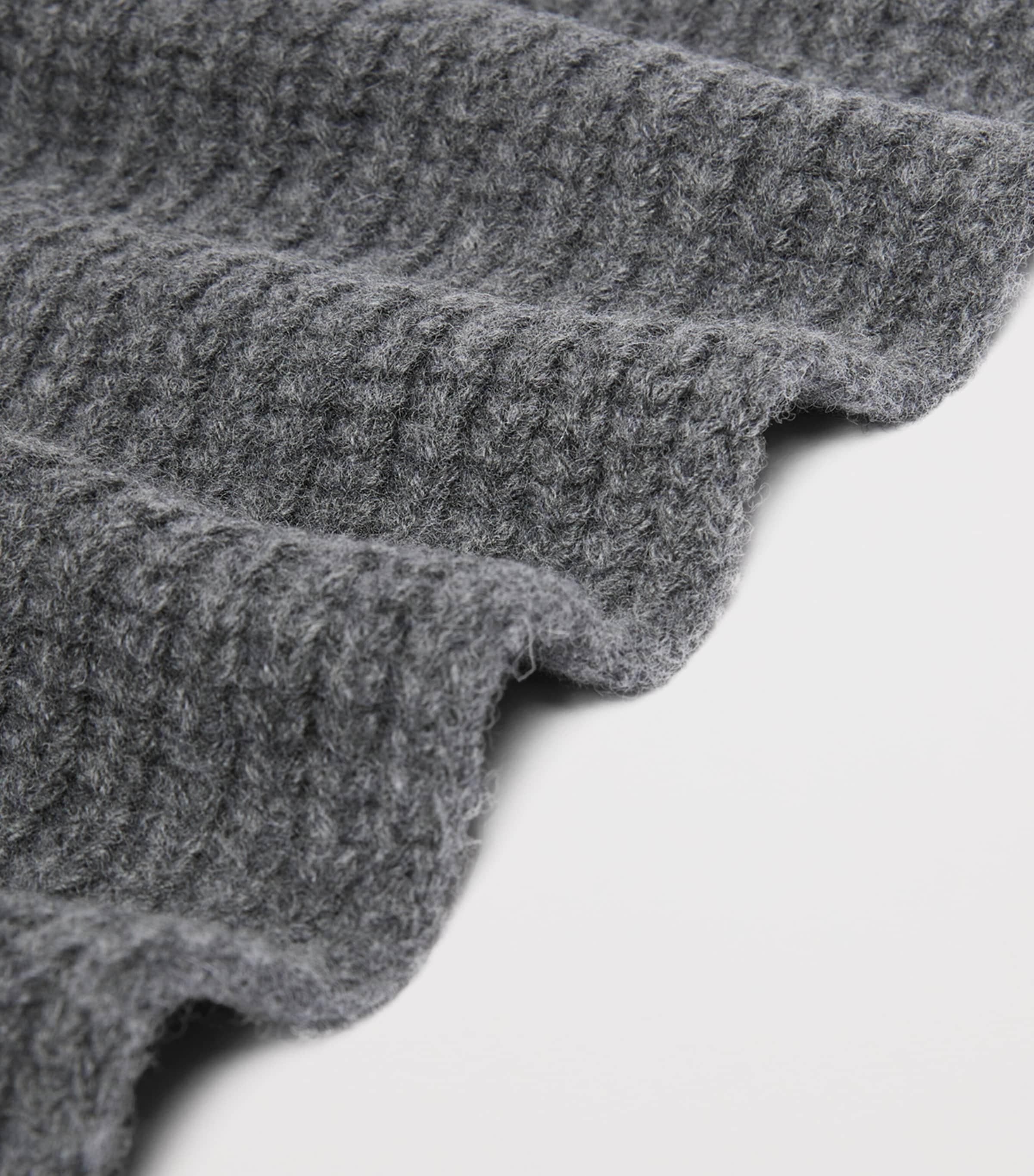 Weekend Max Mara Virgin Wool Initial Scarf Dark Grey Image 3