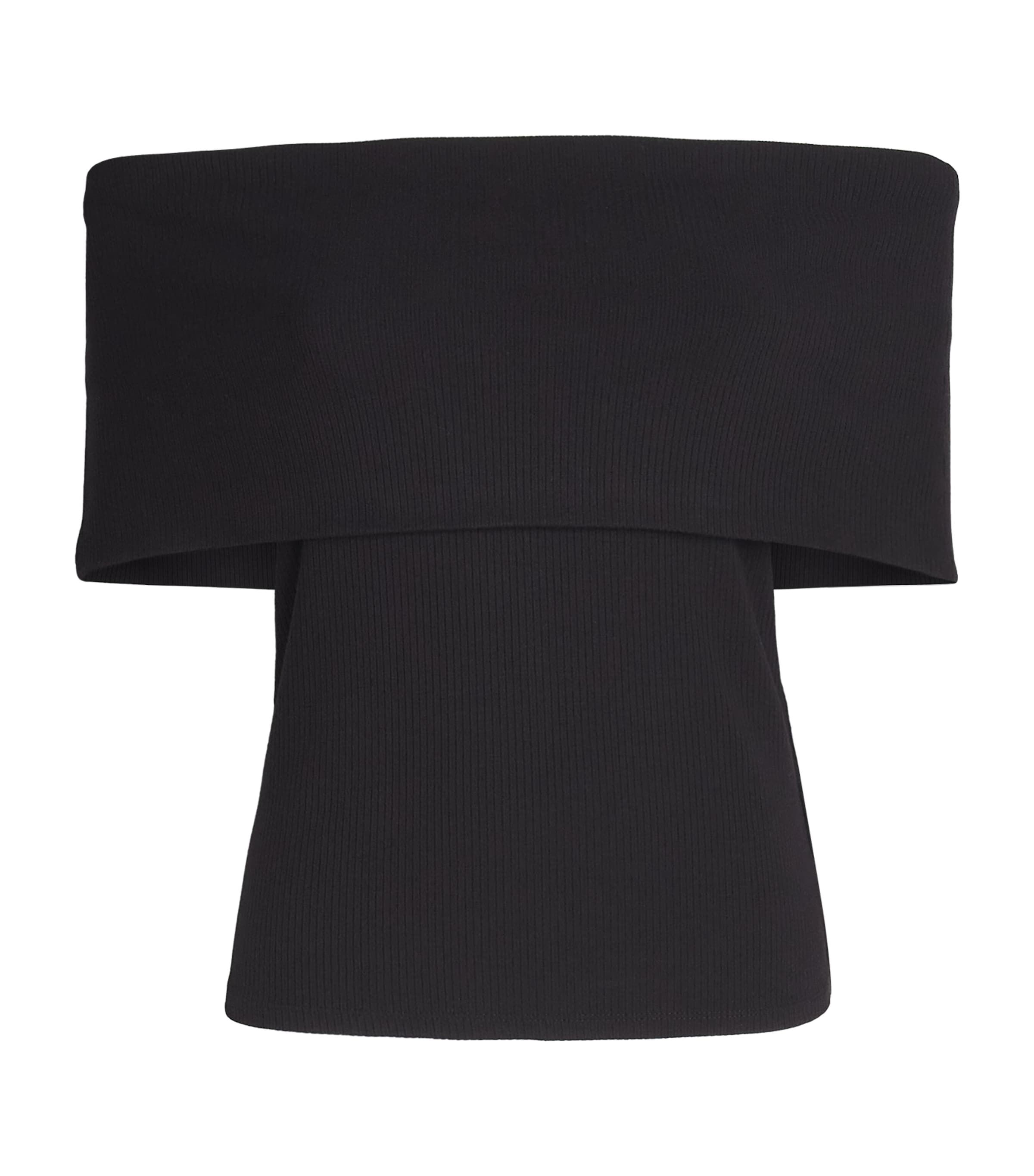 PAIGE Womens Off-The-Shoulder Rosarita Top Black Image 1
