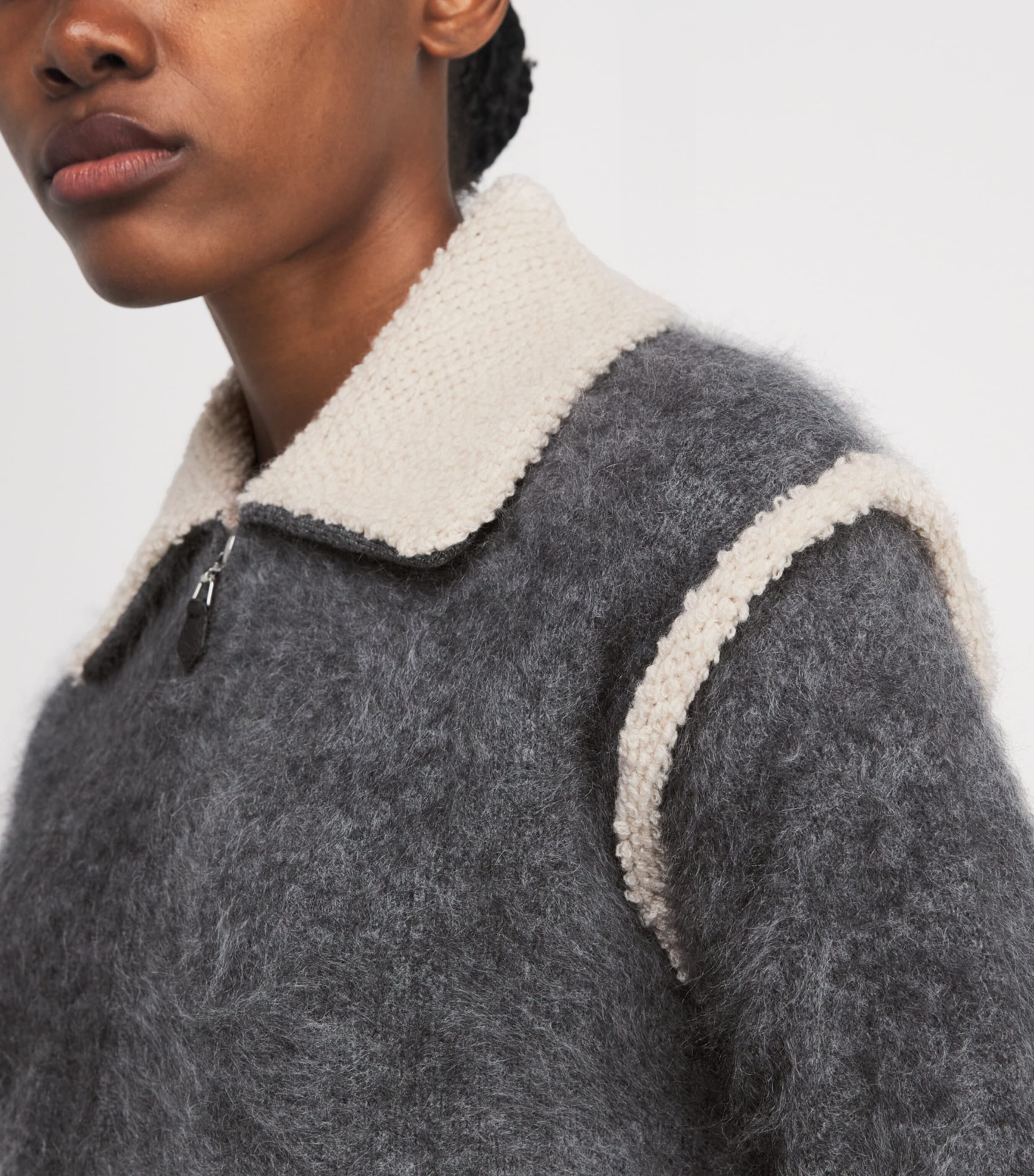 Cashmere Grizzly Frankie Jacket CHARCOAL/OATMEAL Image 6