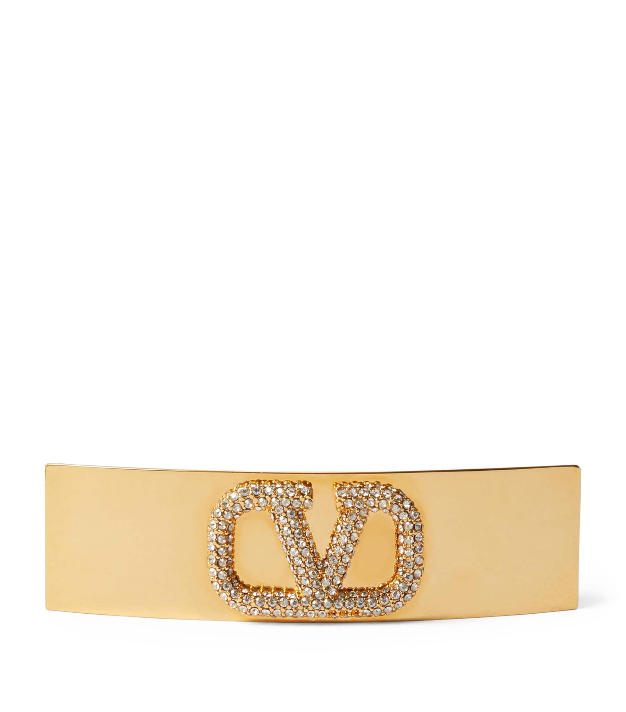 Valentino Garavani Embellished Hair Clip In Gold