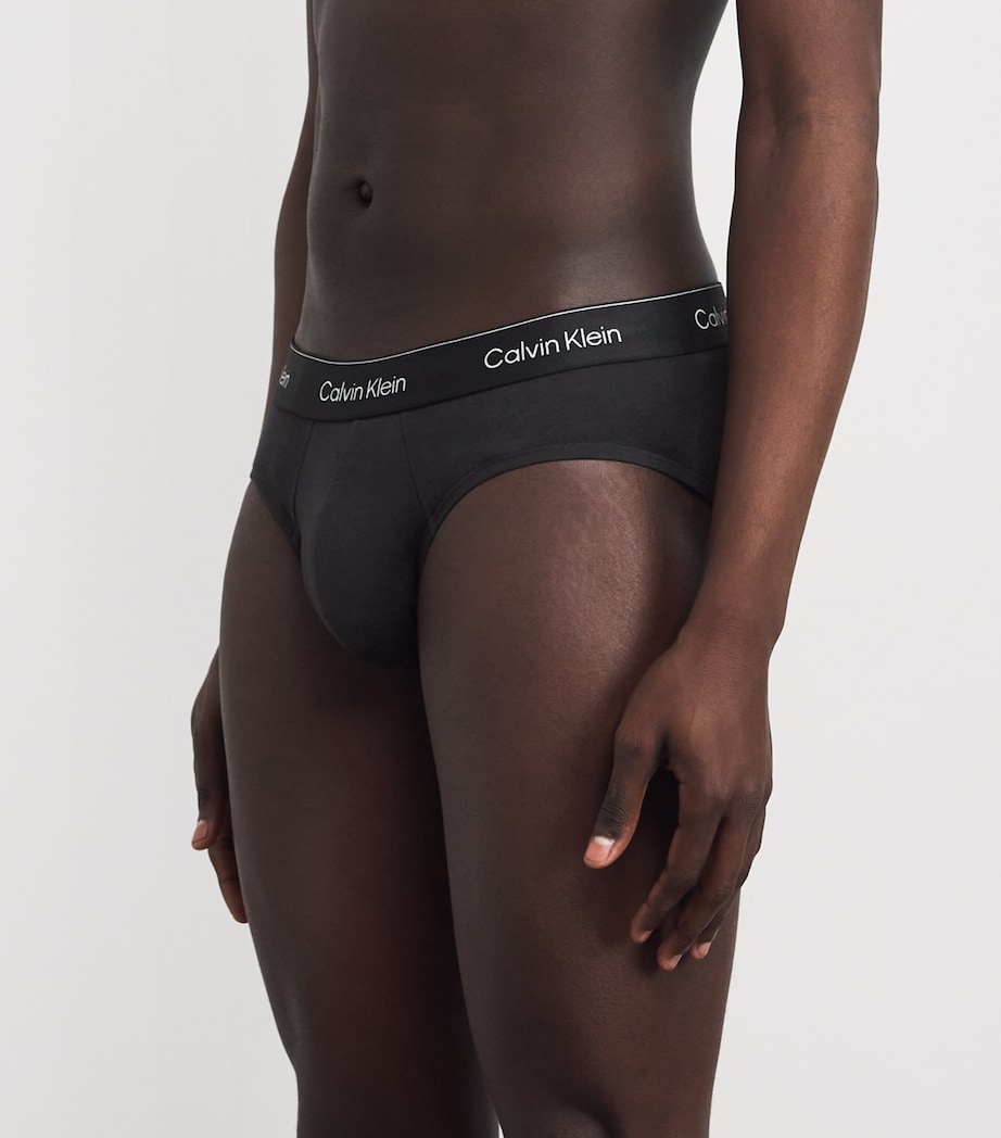Stretch-Cotton Icon Hip Briefs (Pack of 3) 0FDBLACK W/ DTM WB/ Image 2