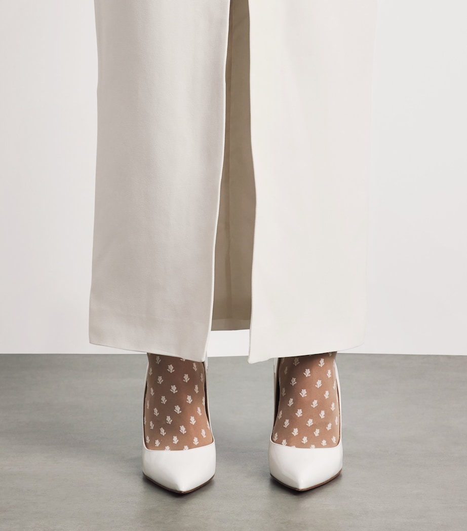 Alessandra Rich Womens Cady Bow-Detail Midi Dress White Image 5