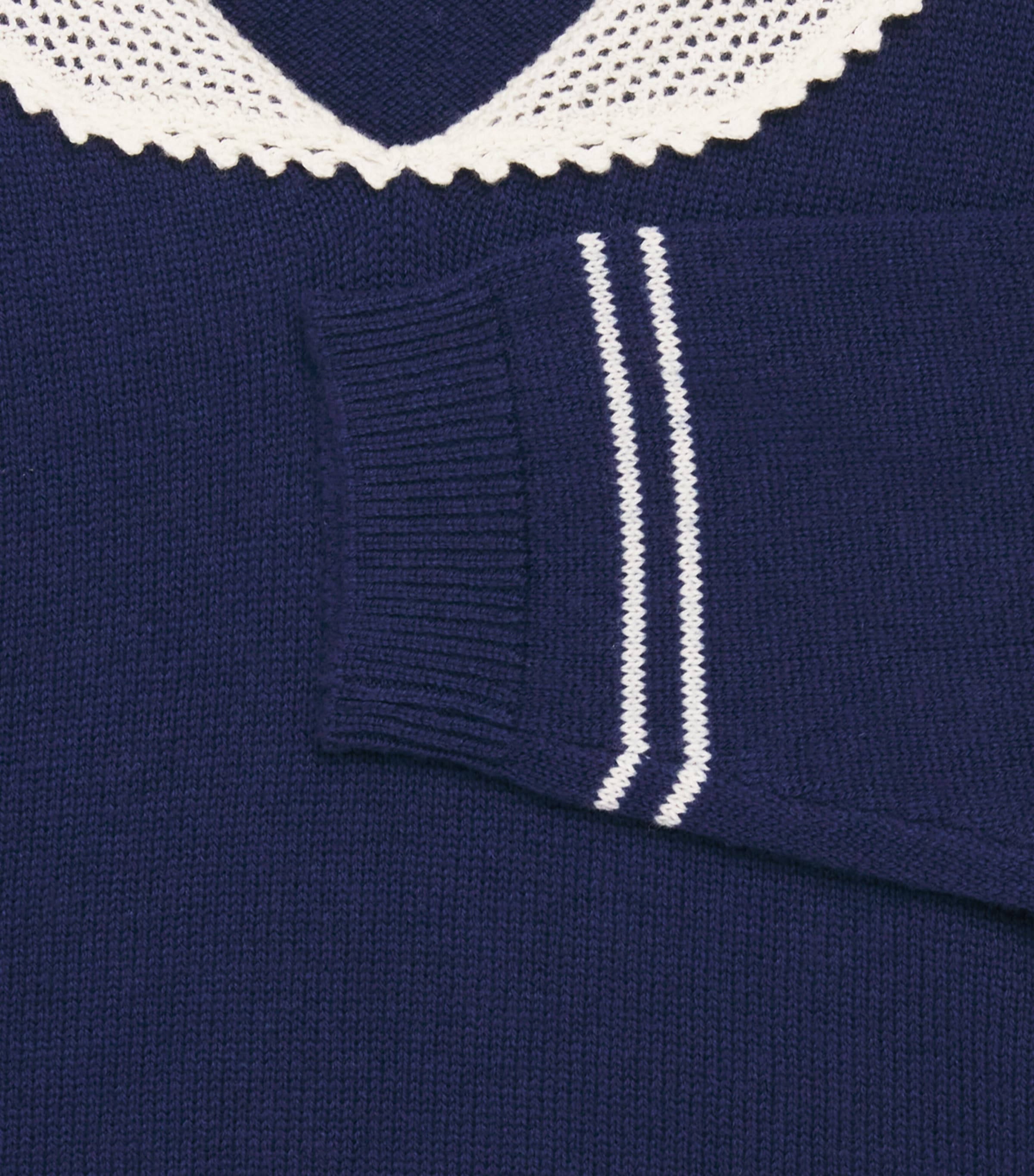 Bonton Wool-Blend Lace-Collar Pirate Sweater (2-14 Years) Sailor Blue Image 3