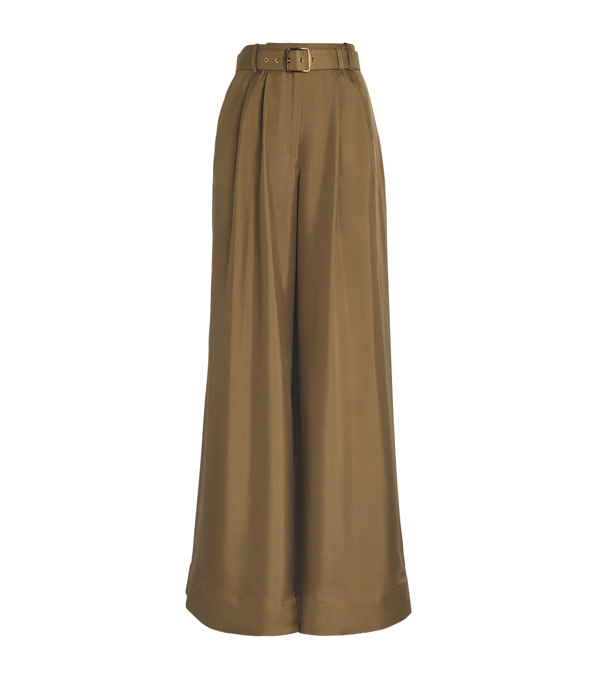 Silk Flared Crush Trousers
