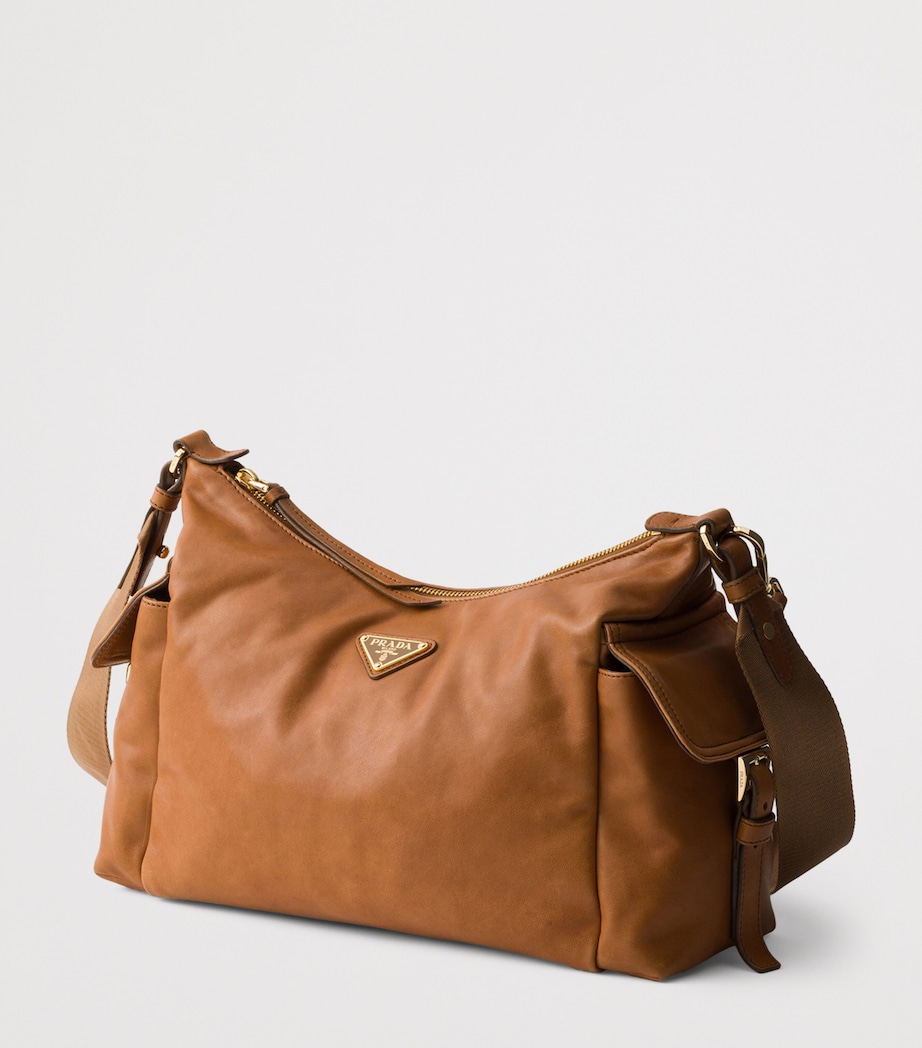Prada Womens Large Nappa Leather Explore Shoulder Bag Brown Image 4