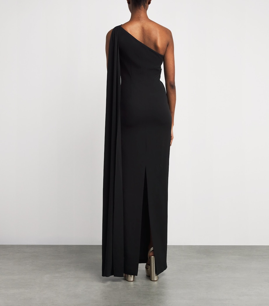Crystal One-Shoulder Gown BLACK Image 3