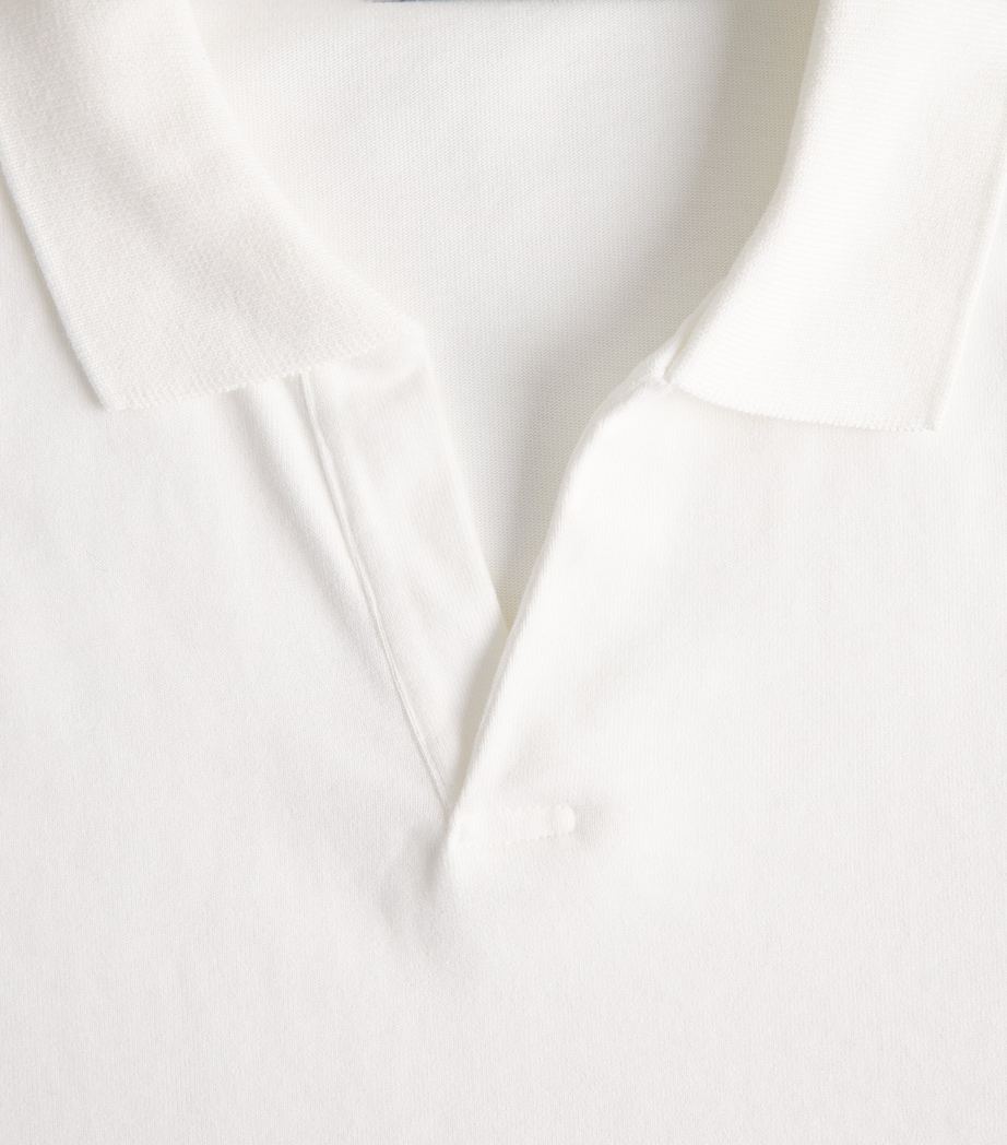 Studio Nicholson Mens Cotton Long-Sleeve Polo Shirt Parchment Image 6