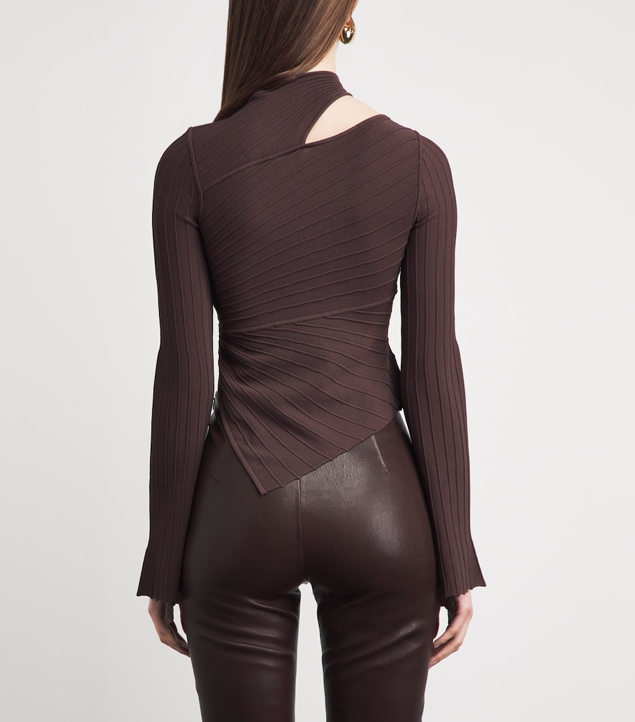 Cult Gaia Womens Knitted Tayla Top Luwak Image 5