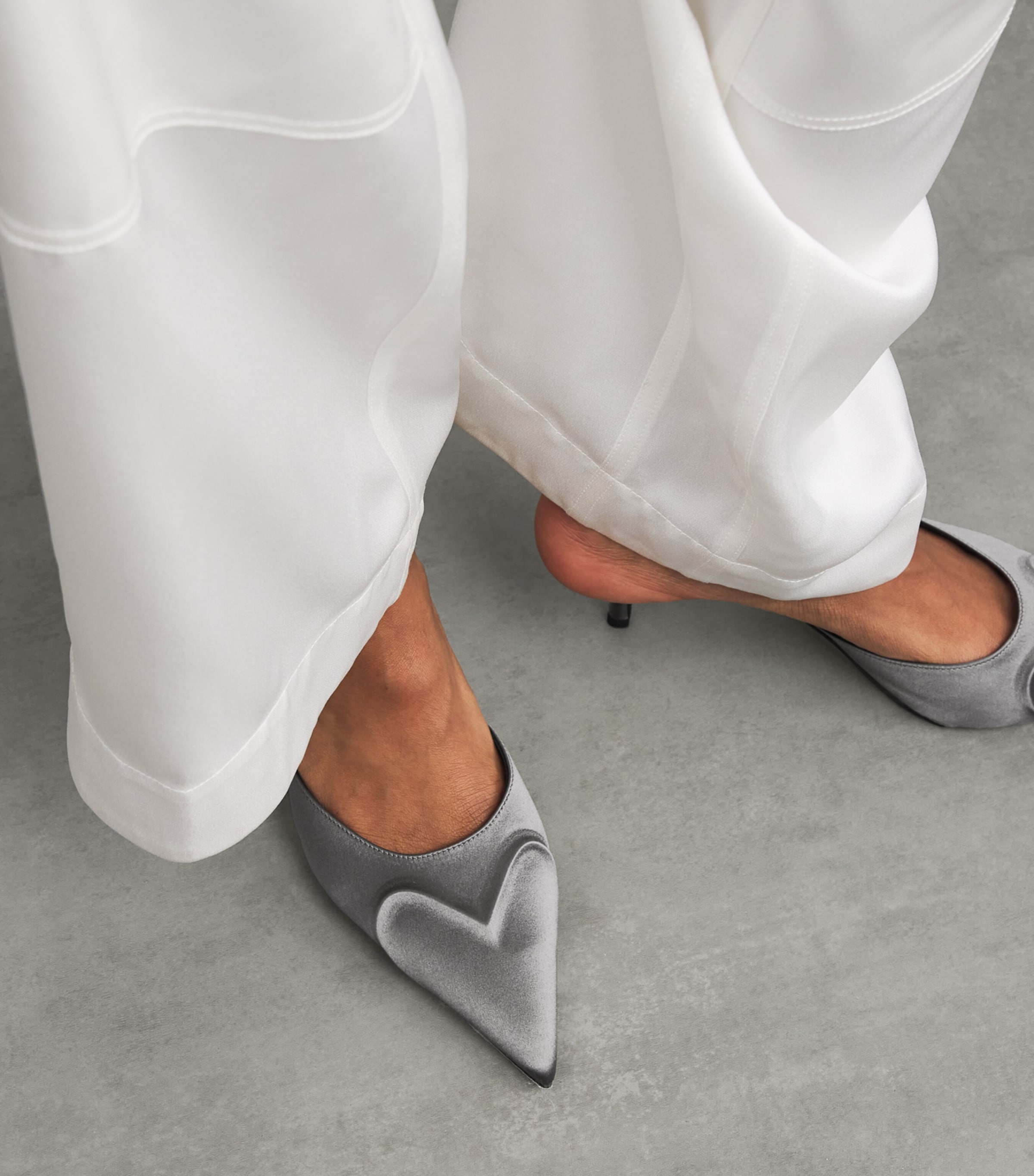 Satin Heeled Mules 55 TAUPE Image 2
