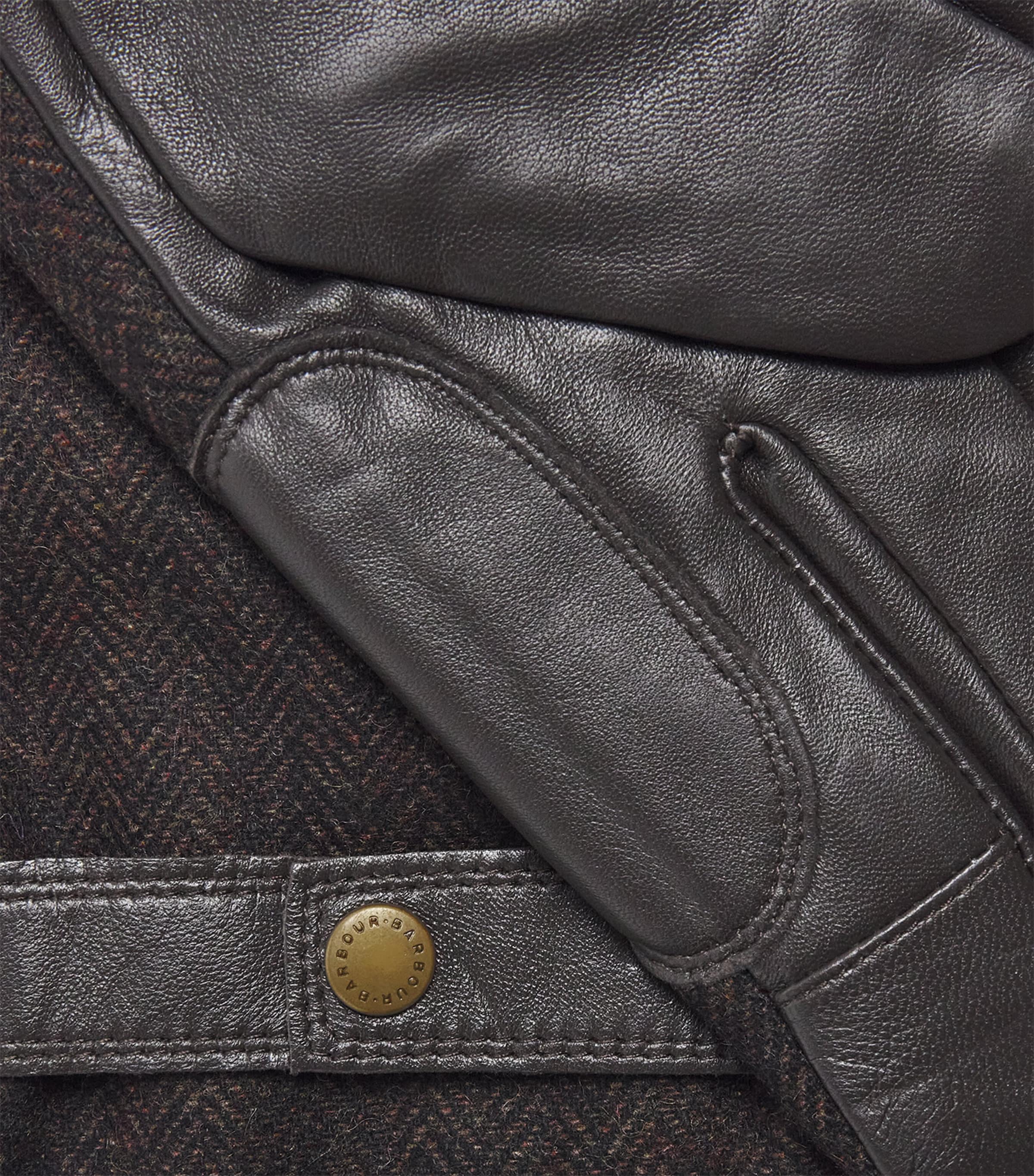 Barbour Leather-Wool Waterproof Barlow Gloves Brown Image 2