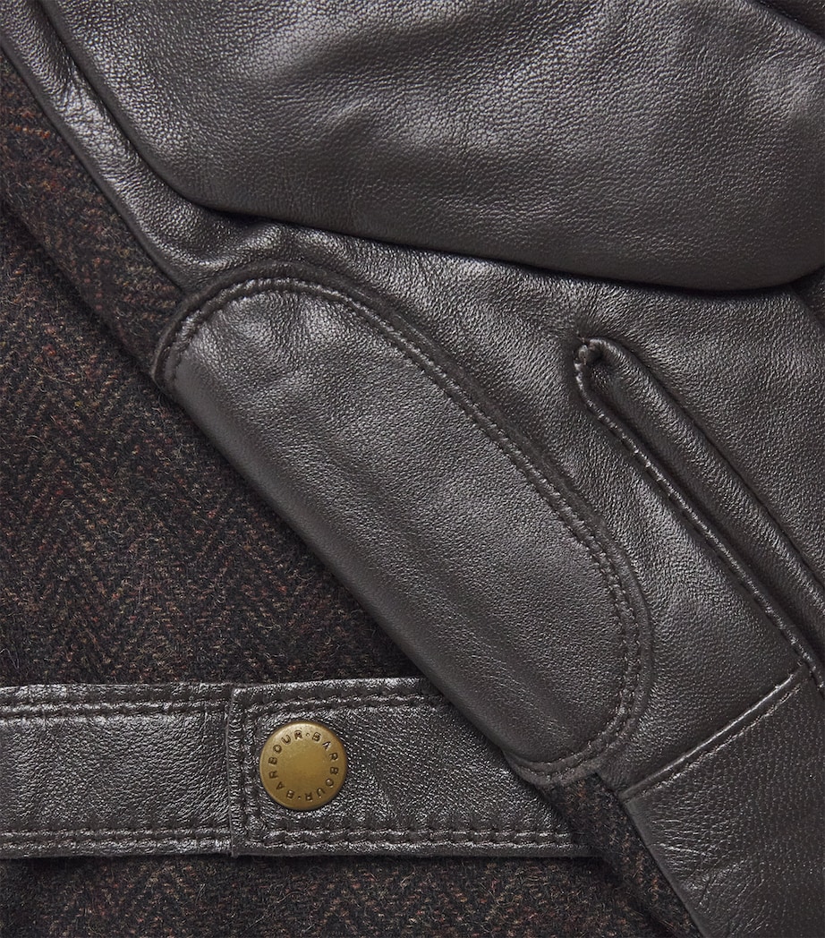 Barbour Leather-Wool Waterproof Barlow Gloves Brown Image 2