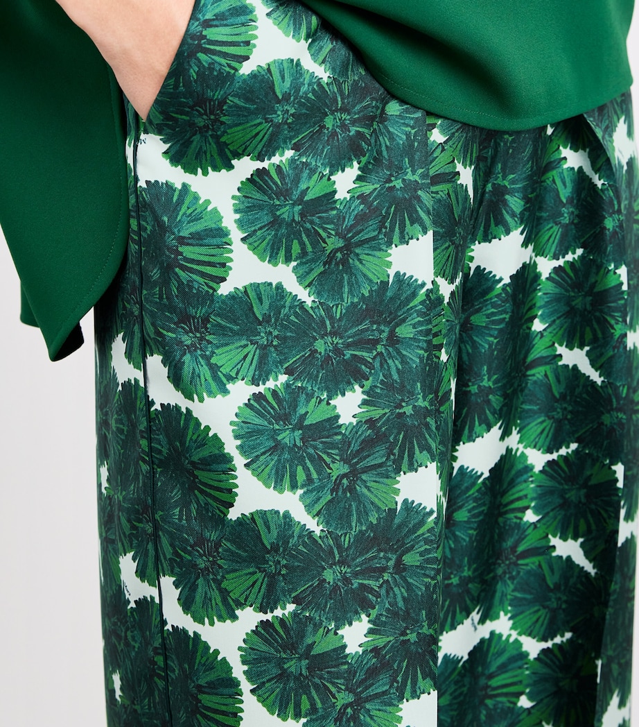 Silk Printed Trousers EMERALD Image 6