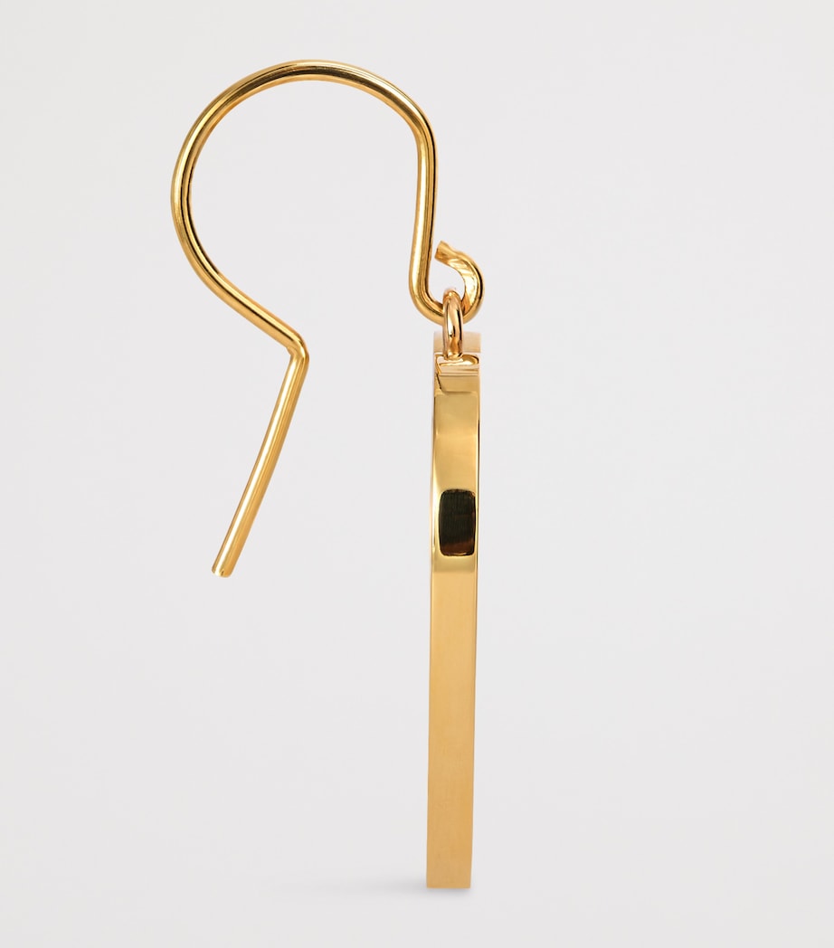 Yellow Gold Large Open Heart Drop Earrings YELLOW GOLD Image 4