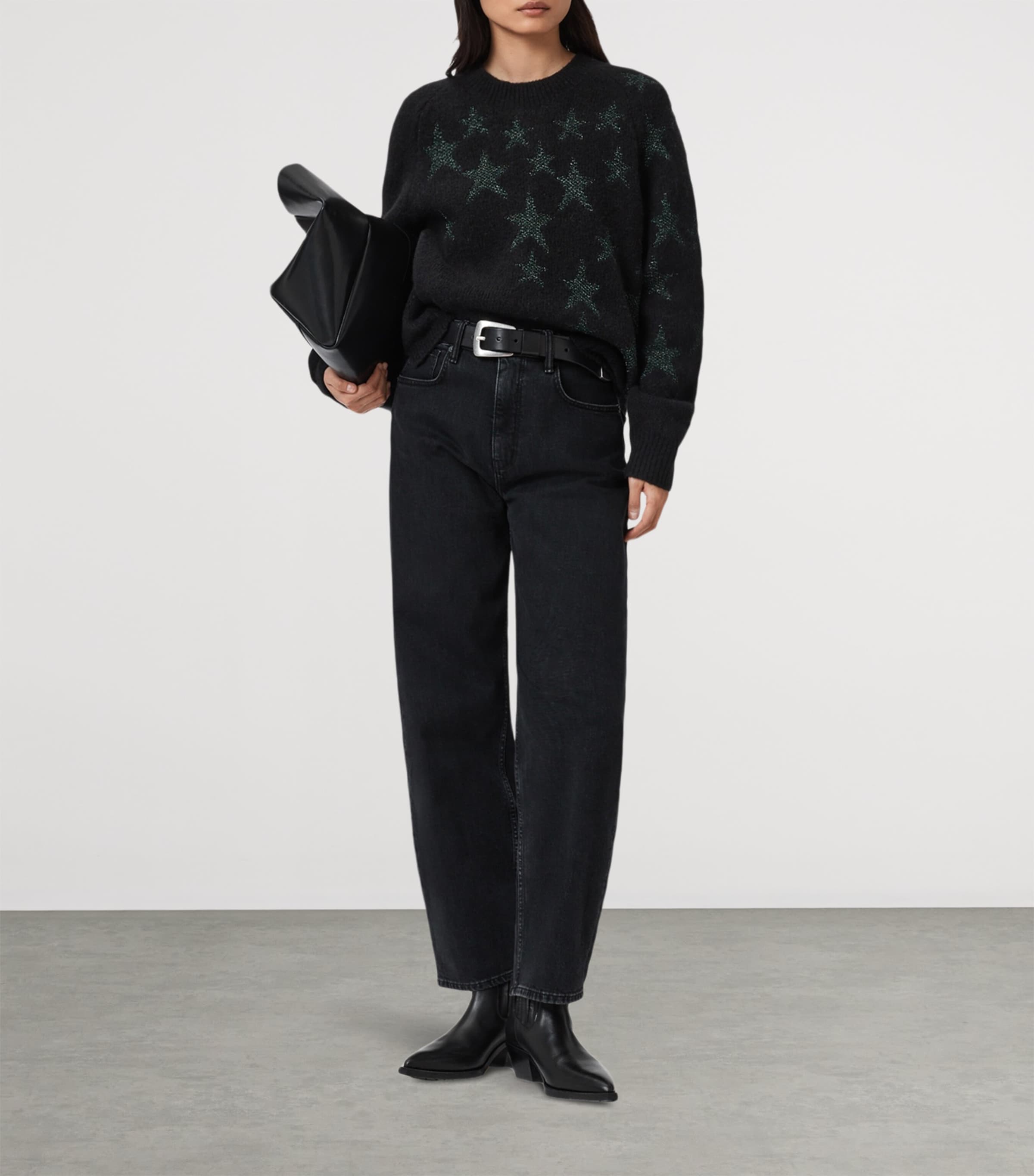 Jacquard Cosmos Sweater BLACK/GREEN Image 3