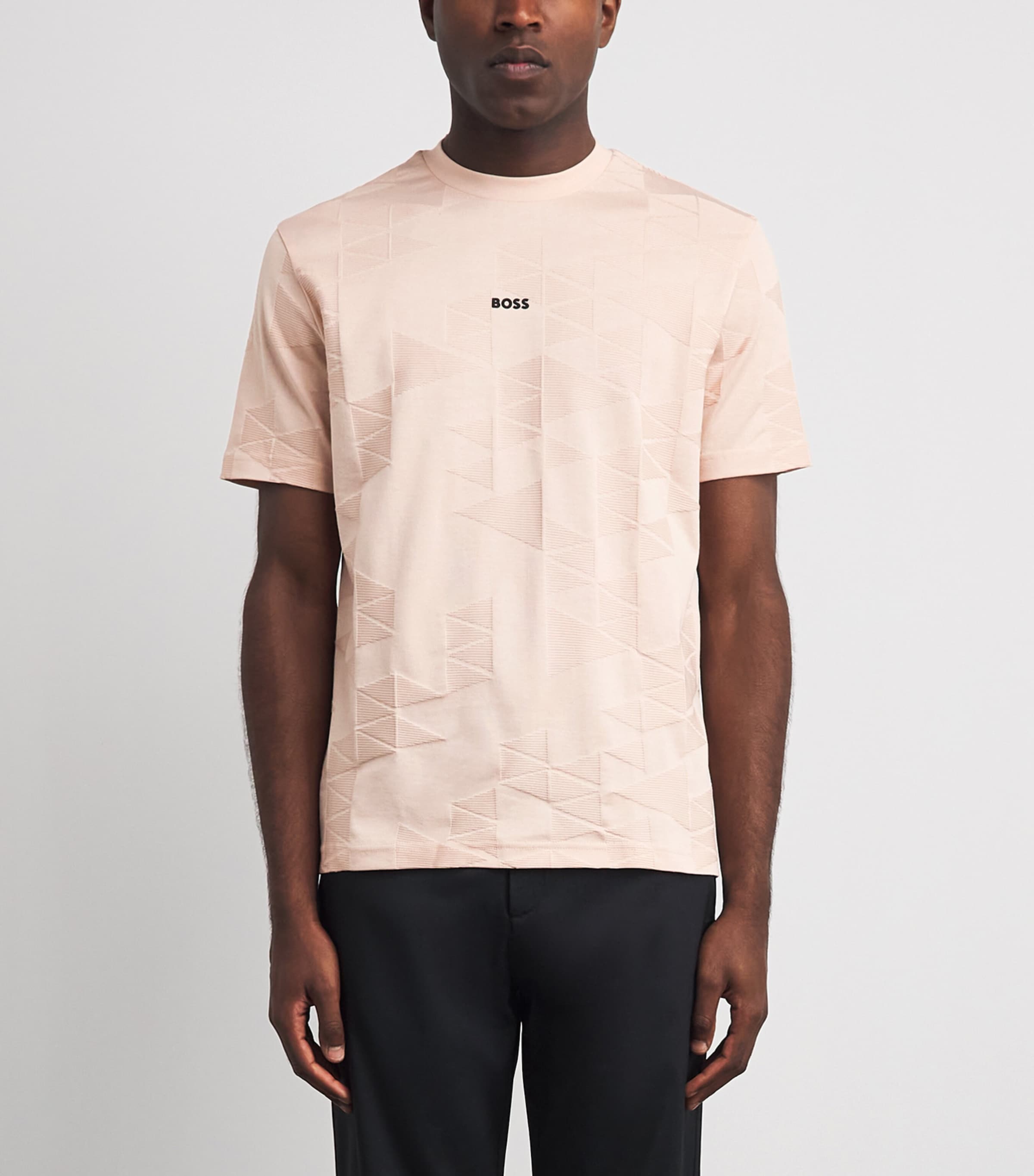BOSS Mens Cotton Network Logo T-Shirt Light Orang Image 4