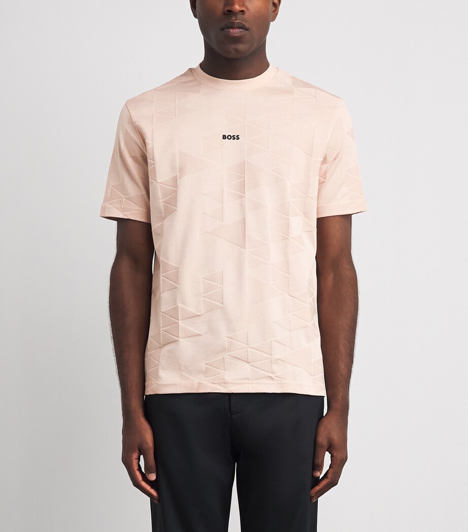 BOSS Mens Cotton Network Logo T-Shirt Light Orang Image 4