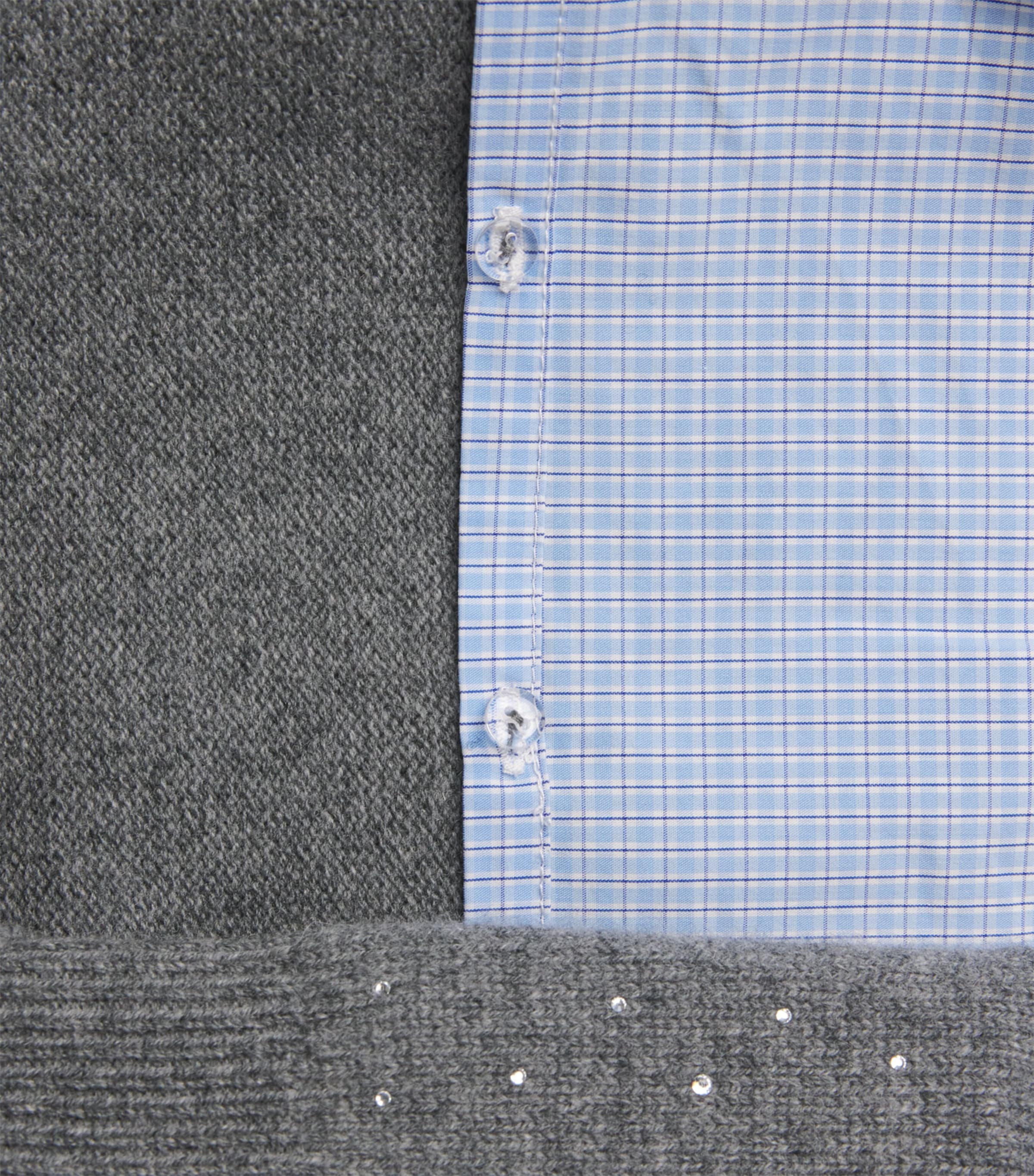 Wool-Blend 2-In-1 Sweater and Shirt GREY Image 5