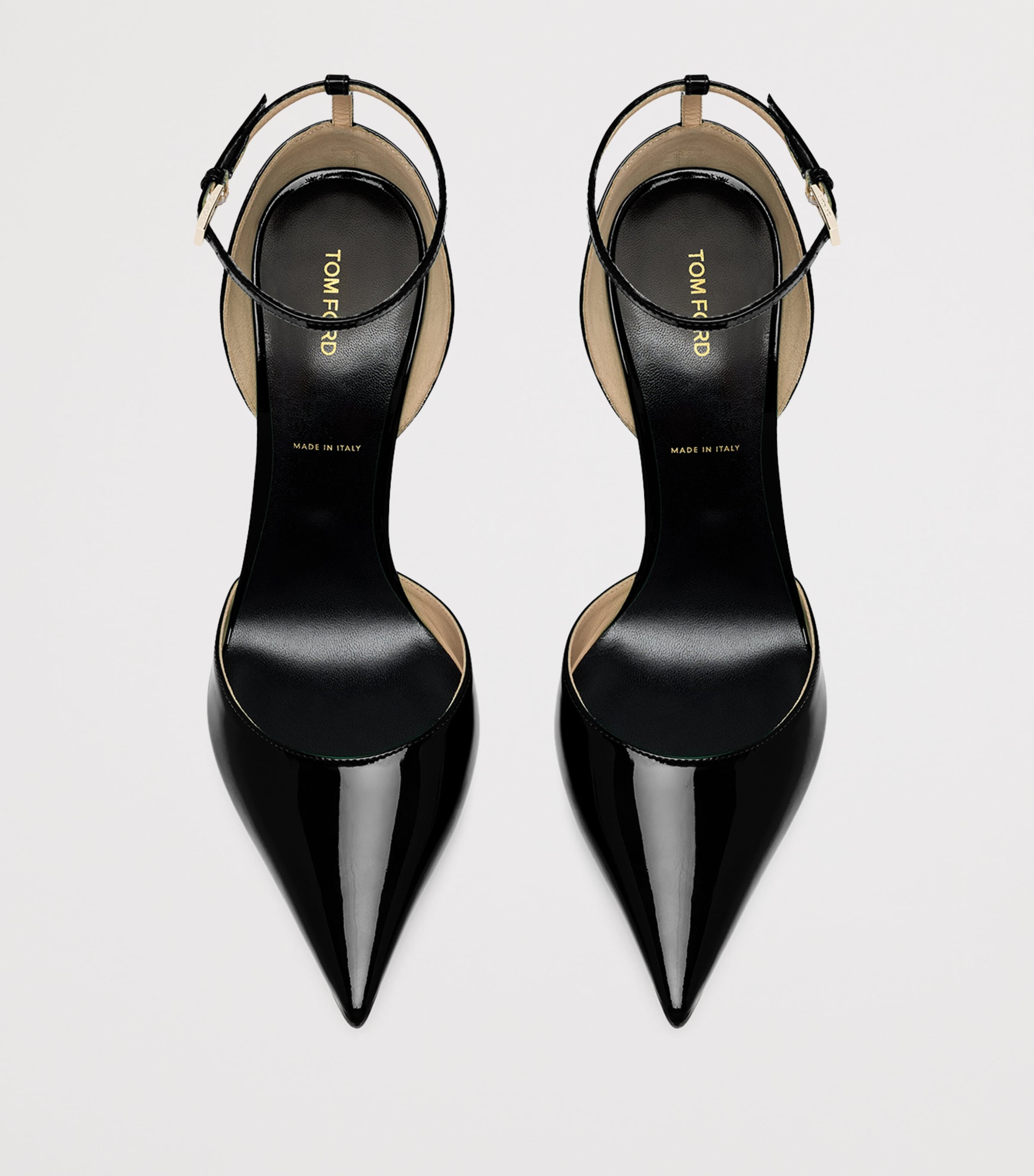 Tom Ford Patent Leather Vertigo Ankle Strap Pump In Black