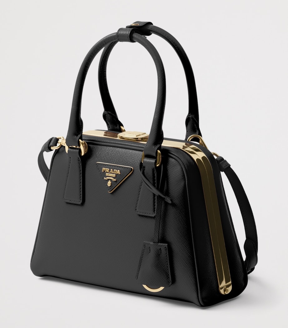 Saffiano Leather Pyramid Top-Handle Bag F0002 Image 3