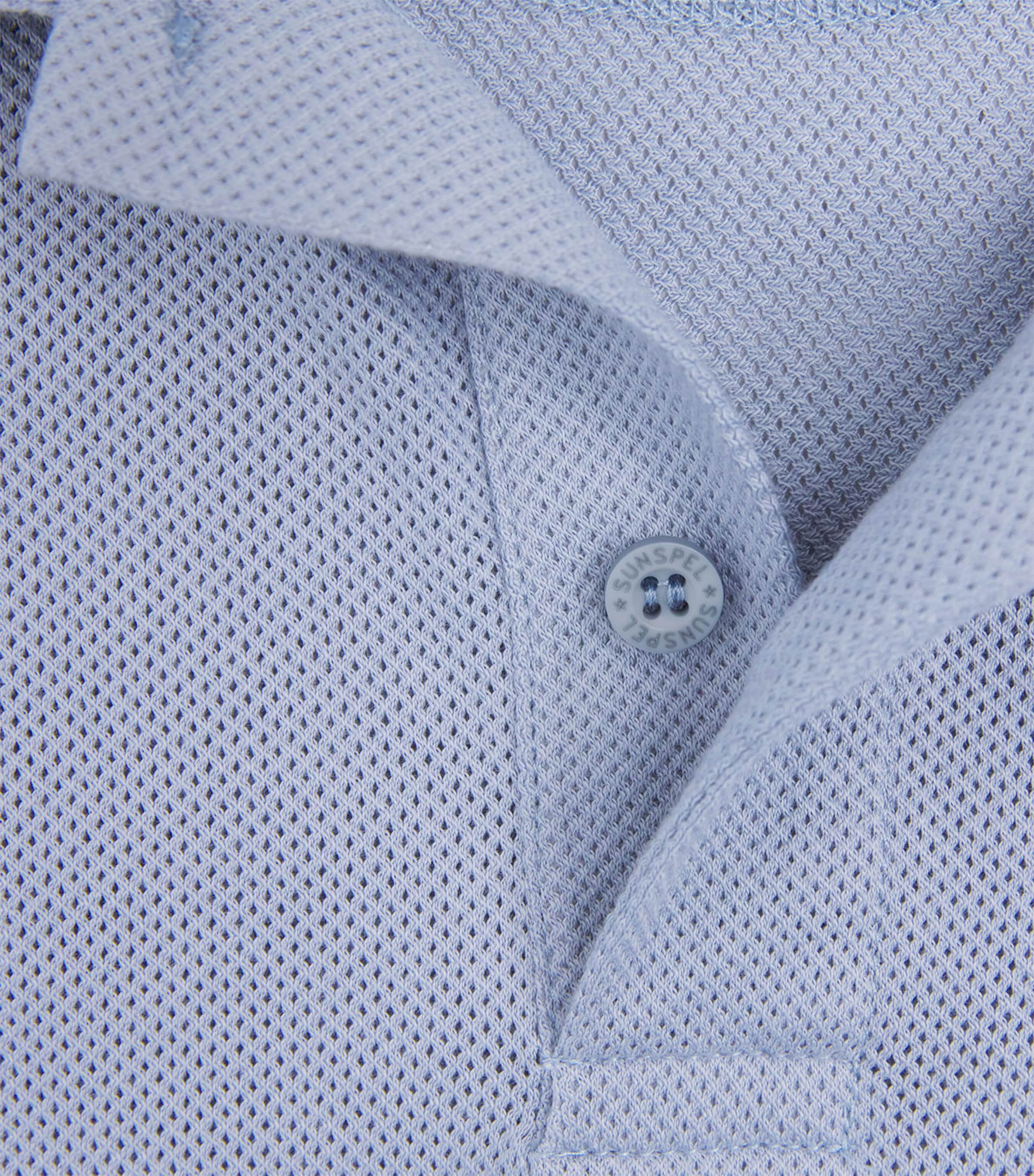 Sunspel Mens Supima Cotton Riviera Polo Shirt Powder Image 6