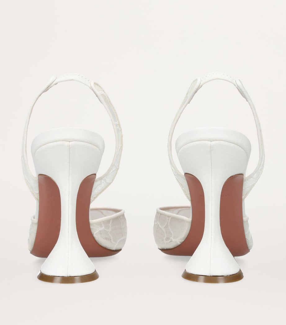 Lace Holli Slingback Heels 95 WHITE Image 3