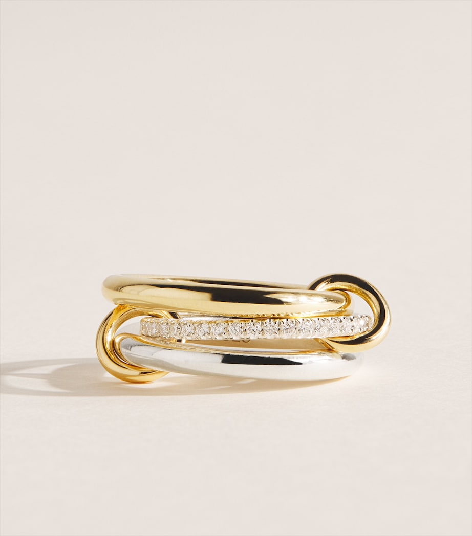 Spinelli Kilcollin Yellow Gold, Sterling Silver and Diamond Libra Ring Sterling Silver Image 1