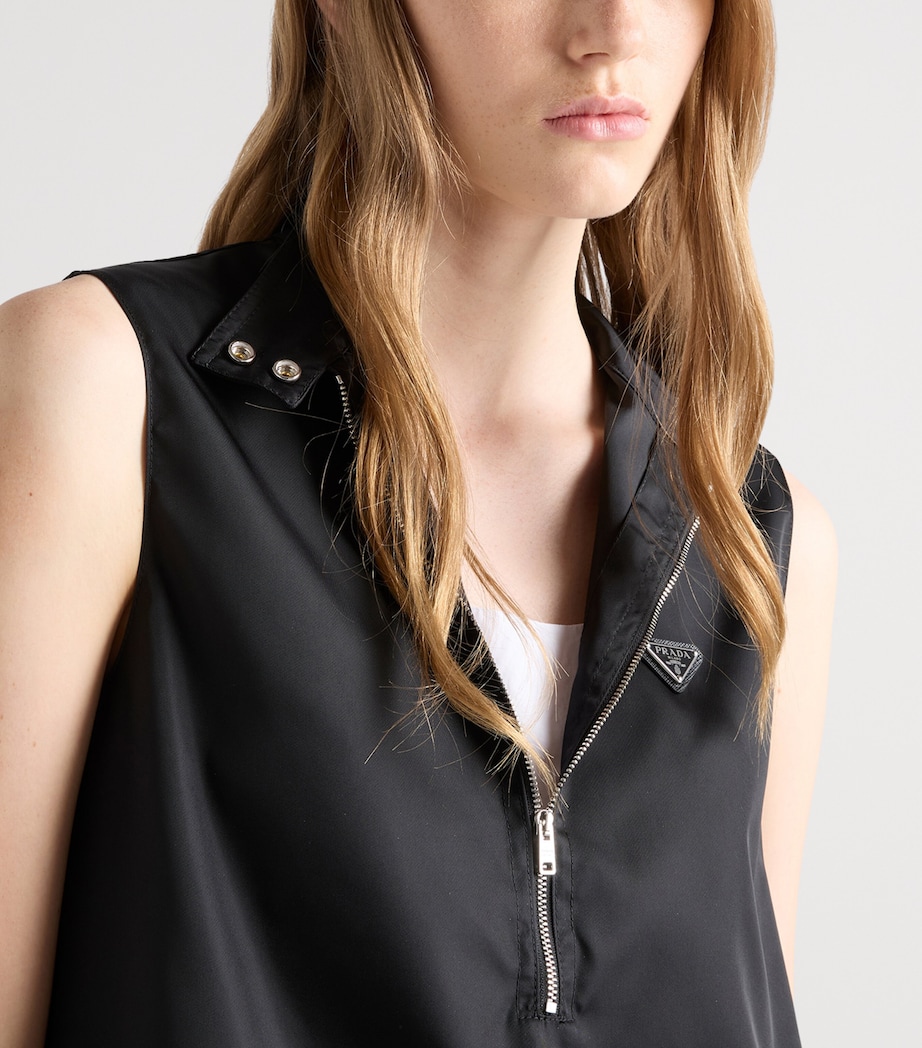 Prada Womens Re-Nylon Sleeveless Mini Dress Black Image 4