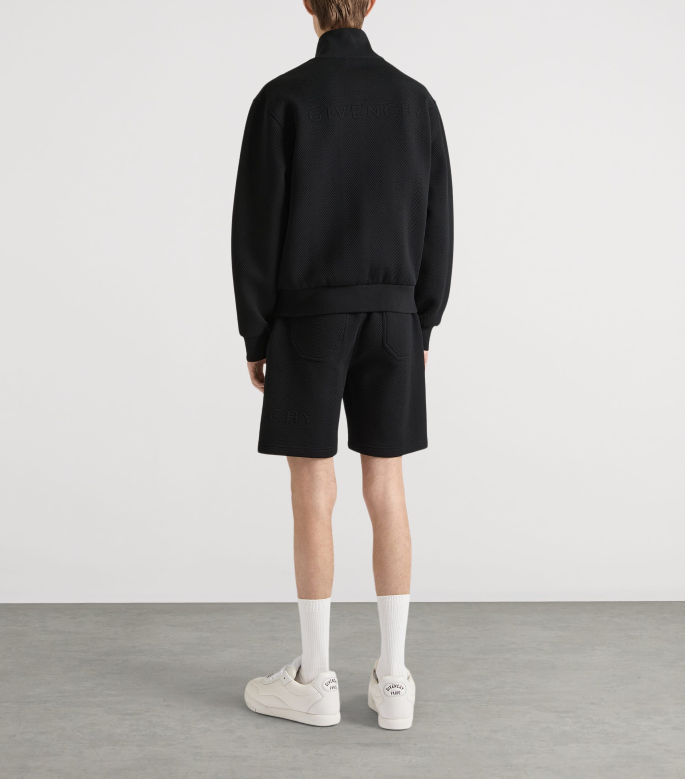 Givenchy Mens Herringbone Zip-Up Sweatshirt Image 3