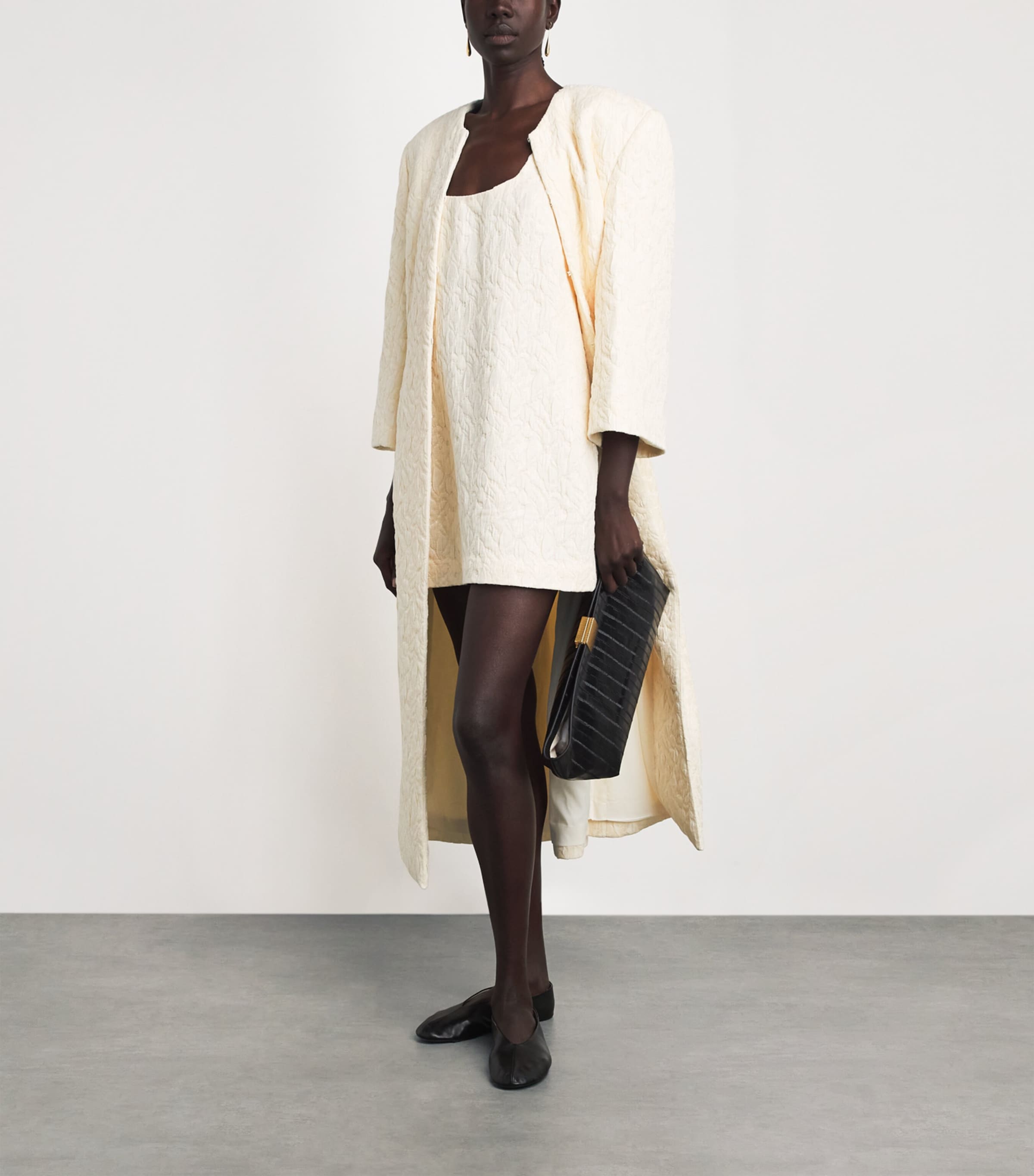 CAMILLA AND MARC Womens Cloqué Gracia Mini Dress Mcrm Cream Image 2