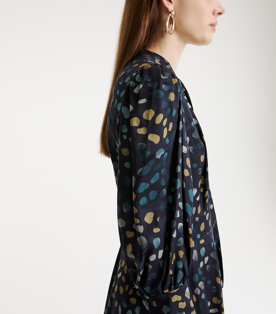 Marella Womens Ribbon-Detail Midi Shirt Dress Navy Image 5