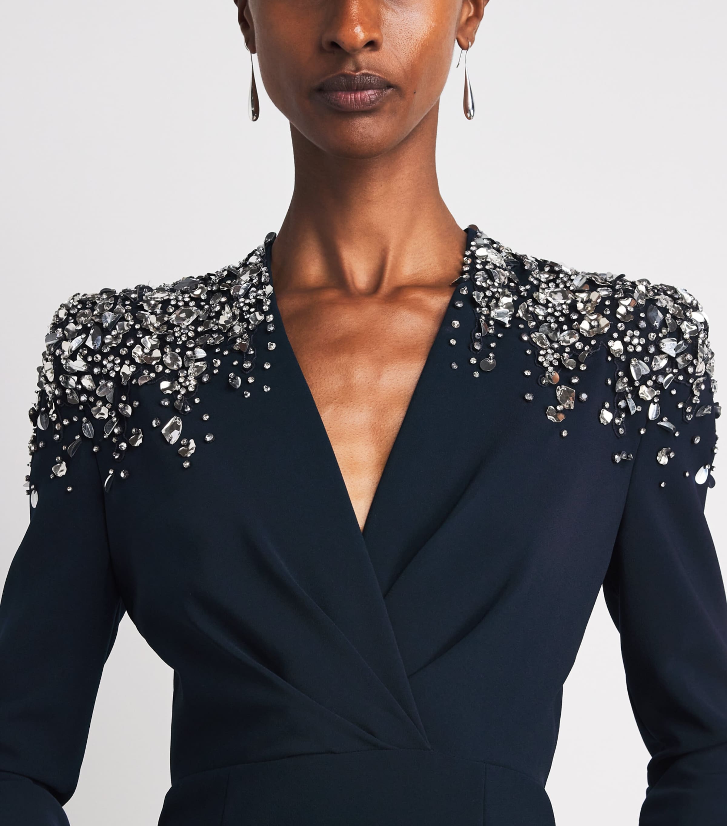 Jenny Packham Womens Embellished Quicksilver Maxi Dress Ink Image 3