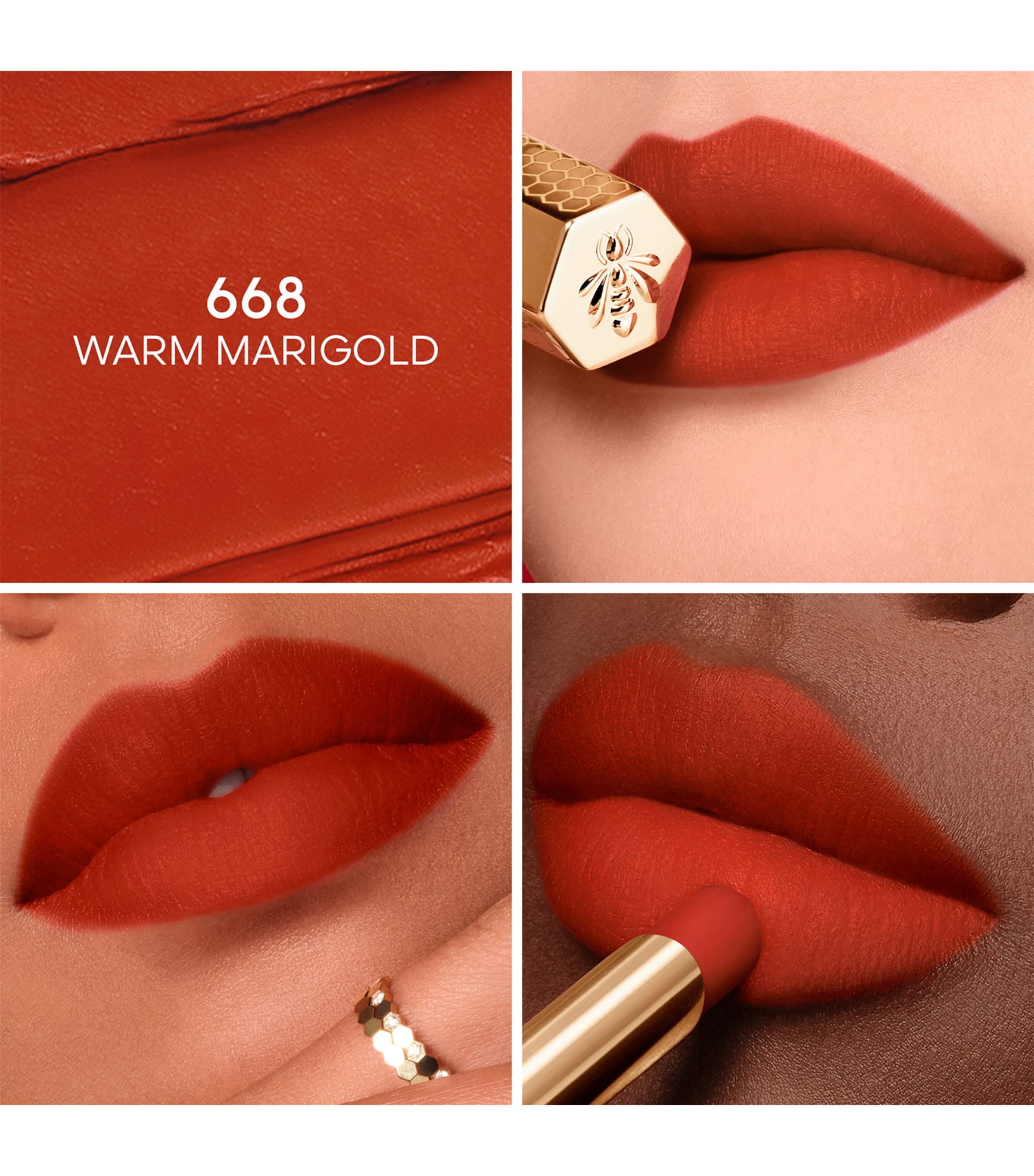 Guerlain KissKiss Honey-Infused Intense Lipstick Warm Marigold Image 2