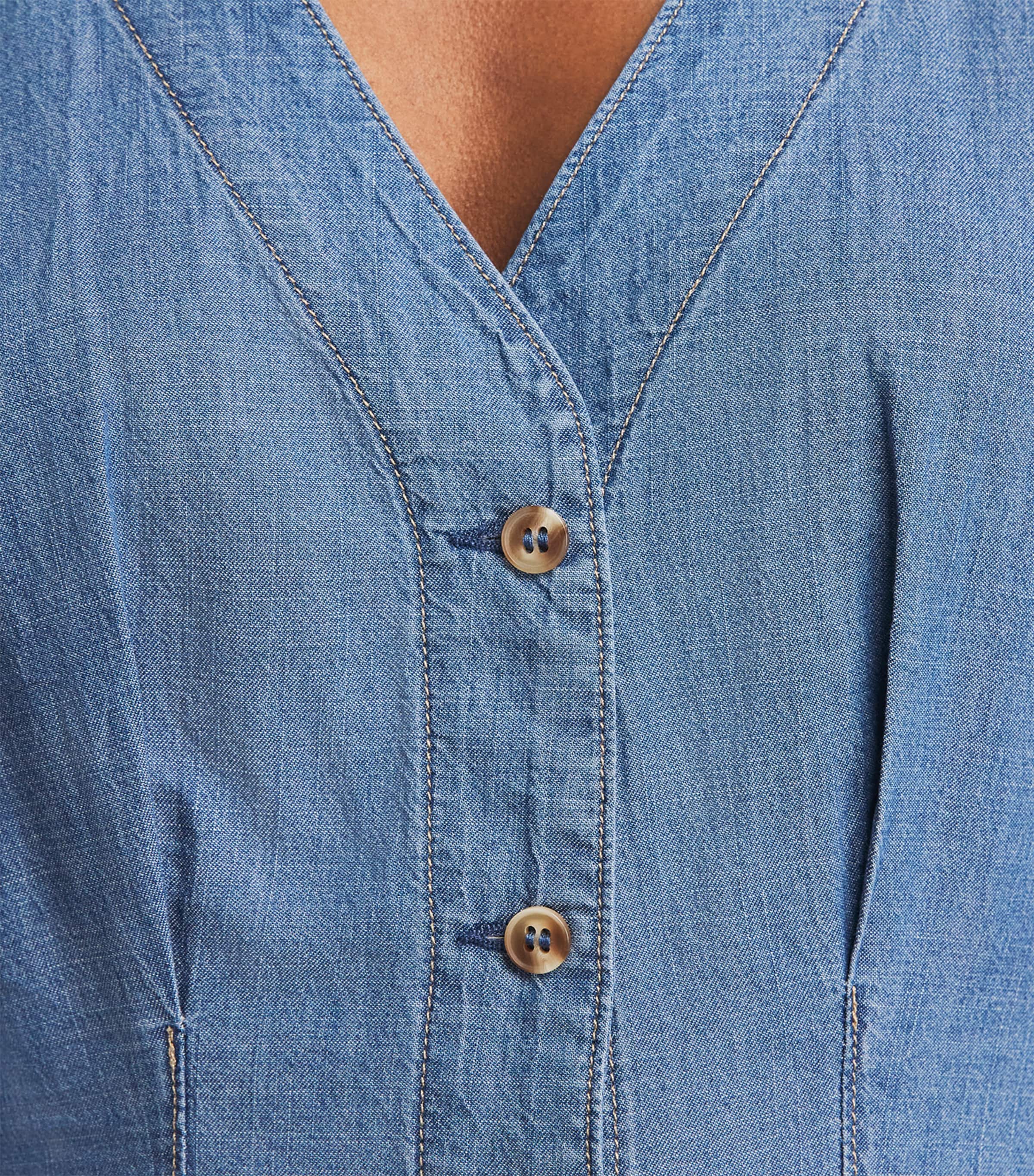 PAIGE Womens Chambray Lana Mini Dress Azusa Image 3