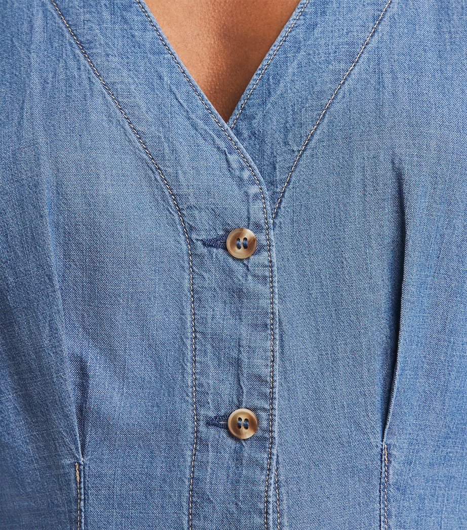 PAIGE Womens Chambray Lana Mini Dress Azusa Image 3