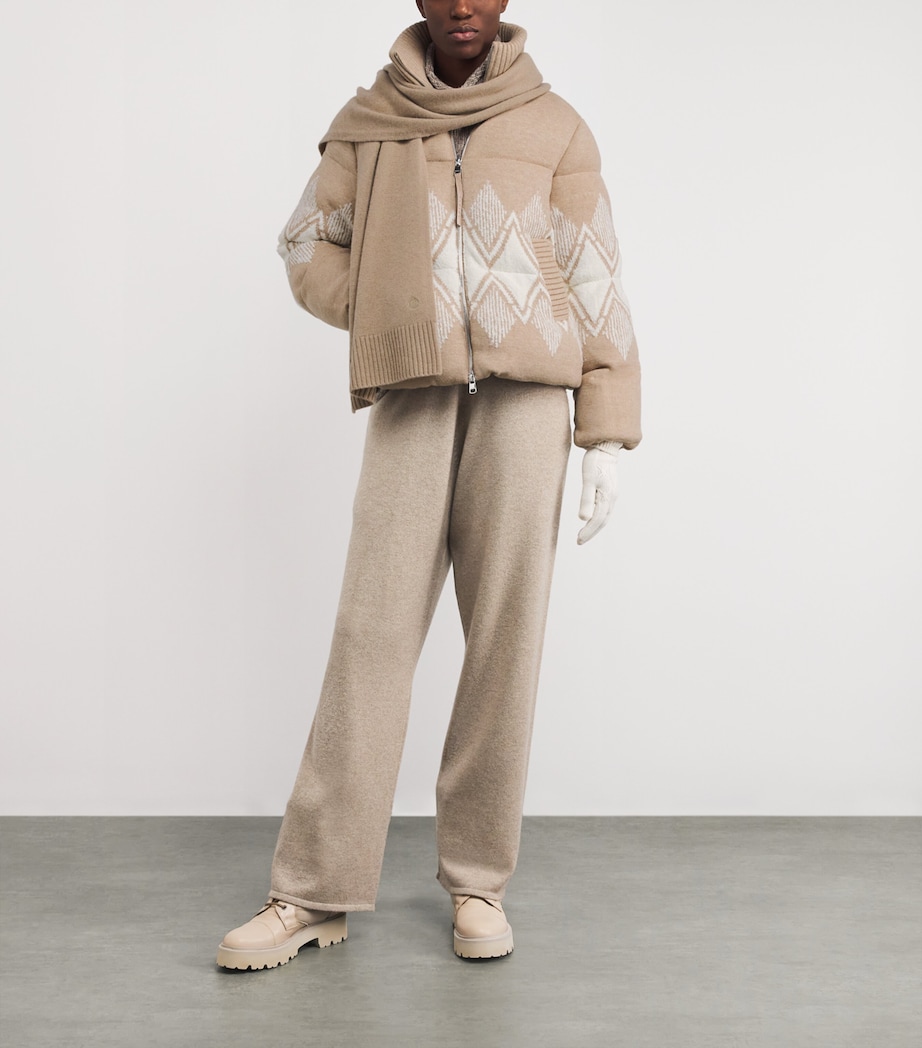 Brushed Fair Isle Belinda Puffer Jacket LIGHT TAUPE Image 2