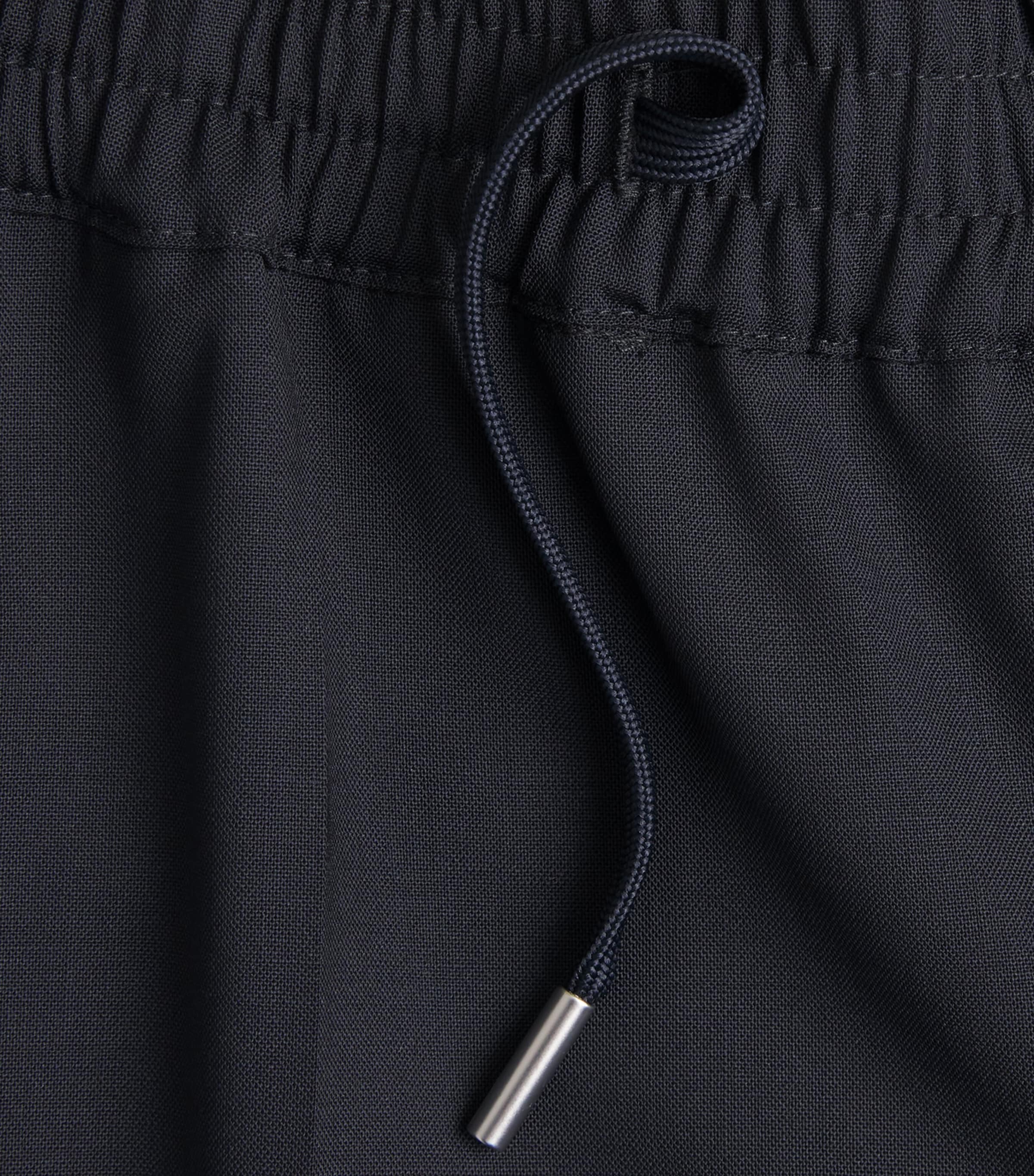 Sandro Paris Mens Wool-Blend Drawstring Trousers Navy Blue Image 6