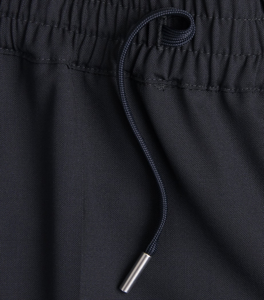 Sandro Paris Mens Wool-Blend Drawstring Trousers Navy Blue Image 6