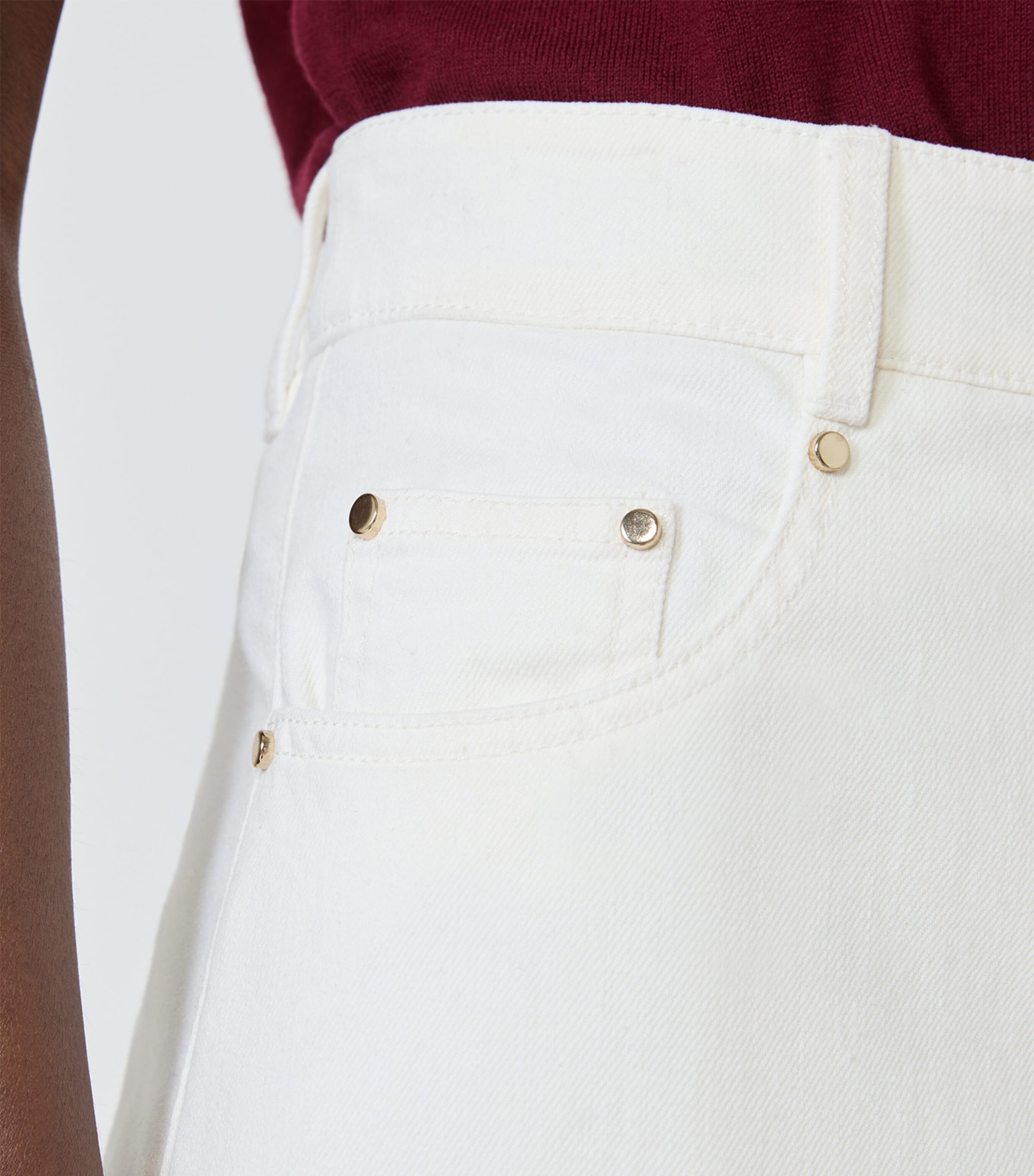 Max Mara Womens Wide-Leg Jeans White Image 6