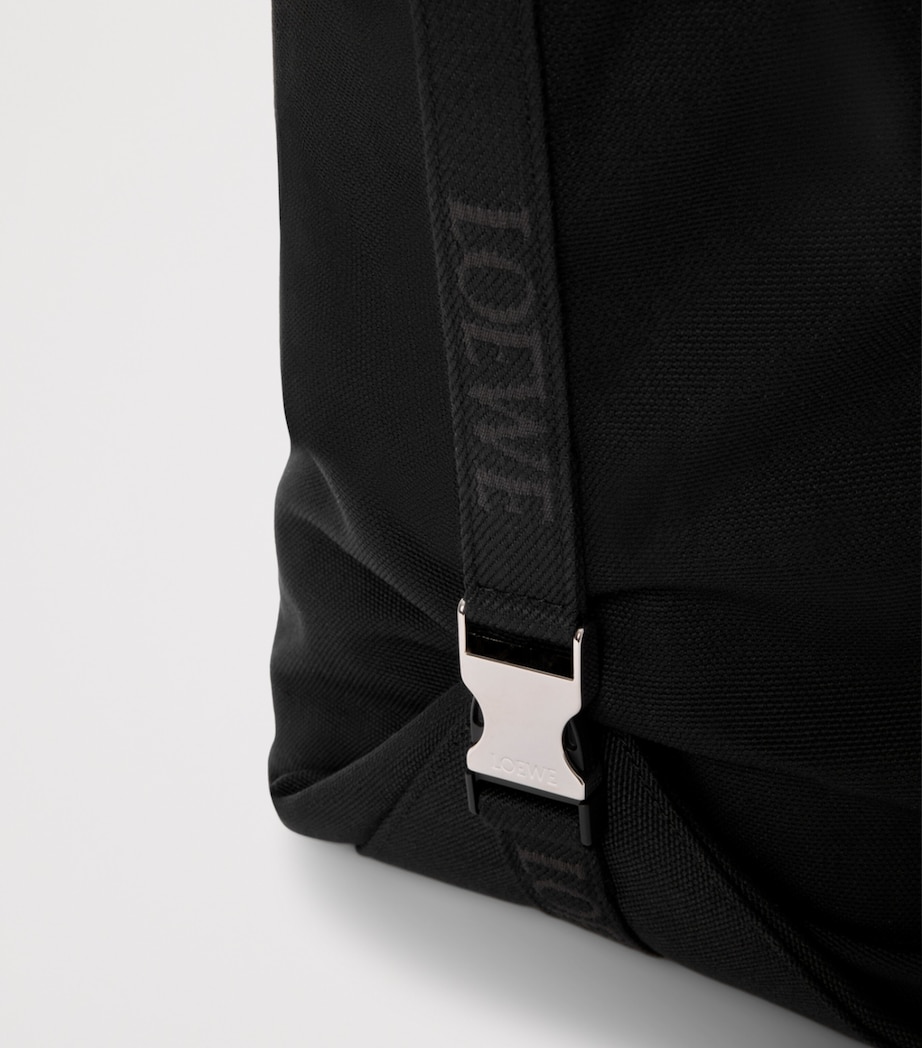 LOEWE Calfskin-Patch Flex Tote Bag Black/dark Gold Image 6